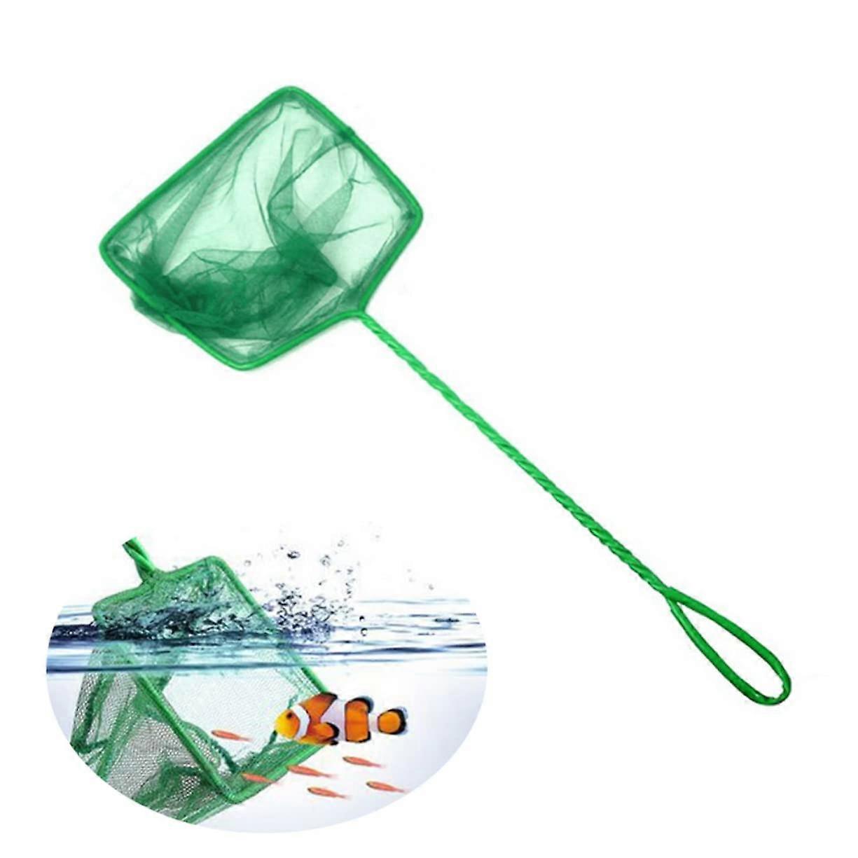 Fish Net Rearing Food for Aquarium Fish, 4-Inch Green Catch Net with Milk Dispenser for Puppies and Fish Bowl Compatibility