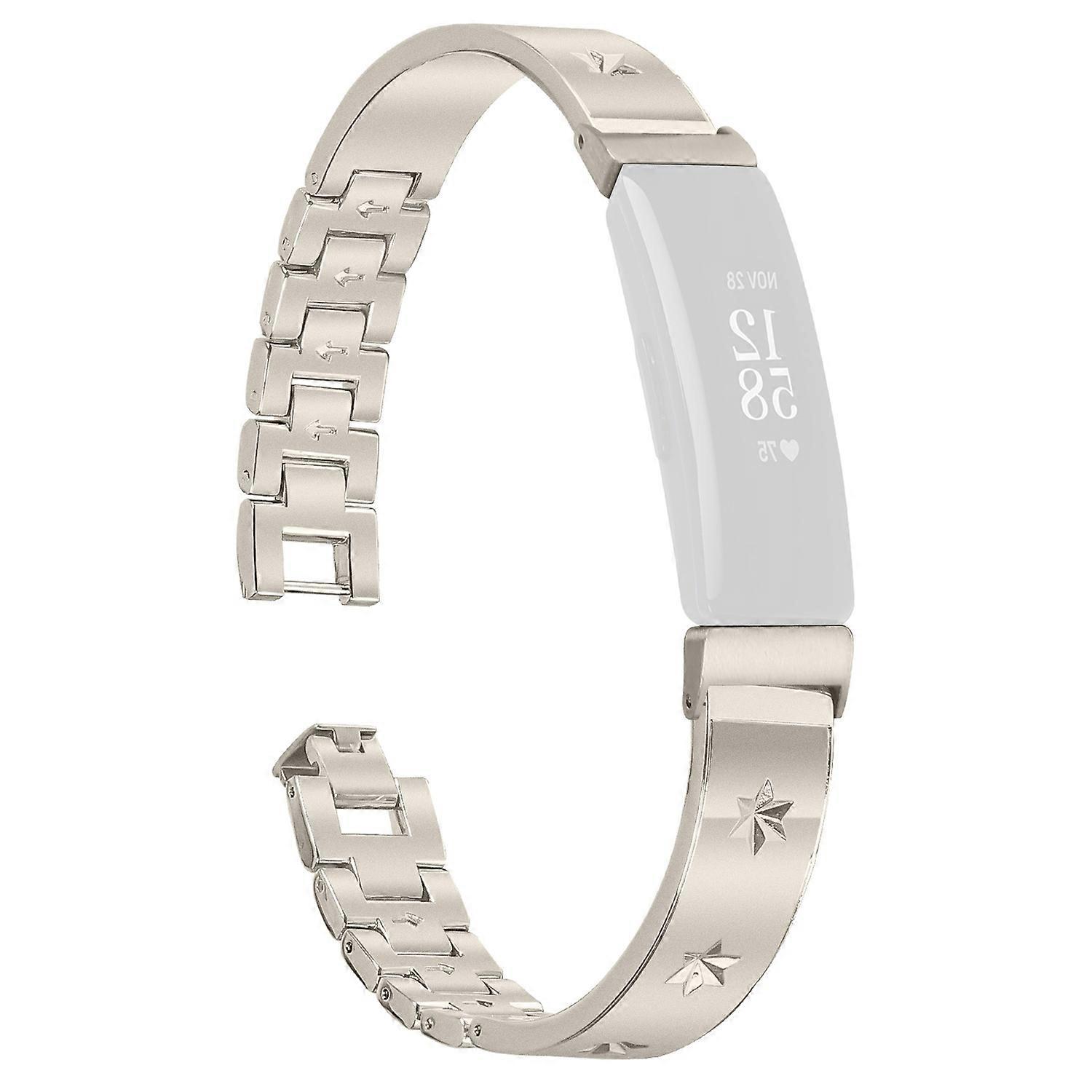 For Fitbit Inspire 2 Replacement Strap Metal Watch Band Snowflake Pattern