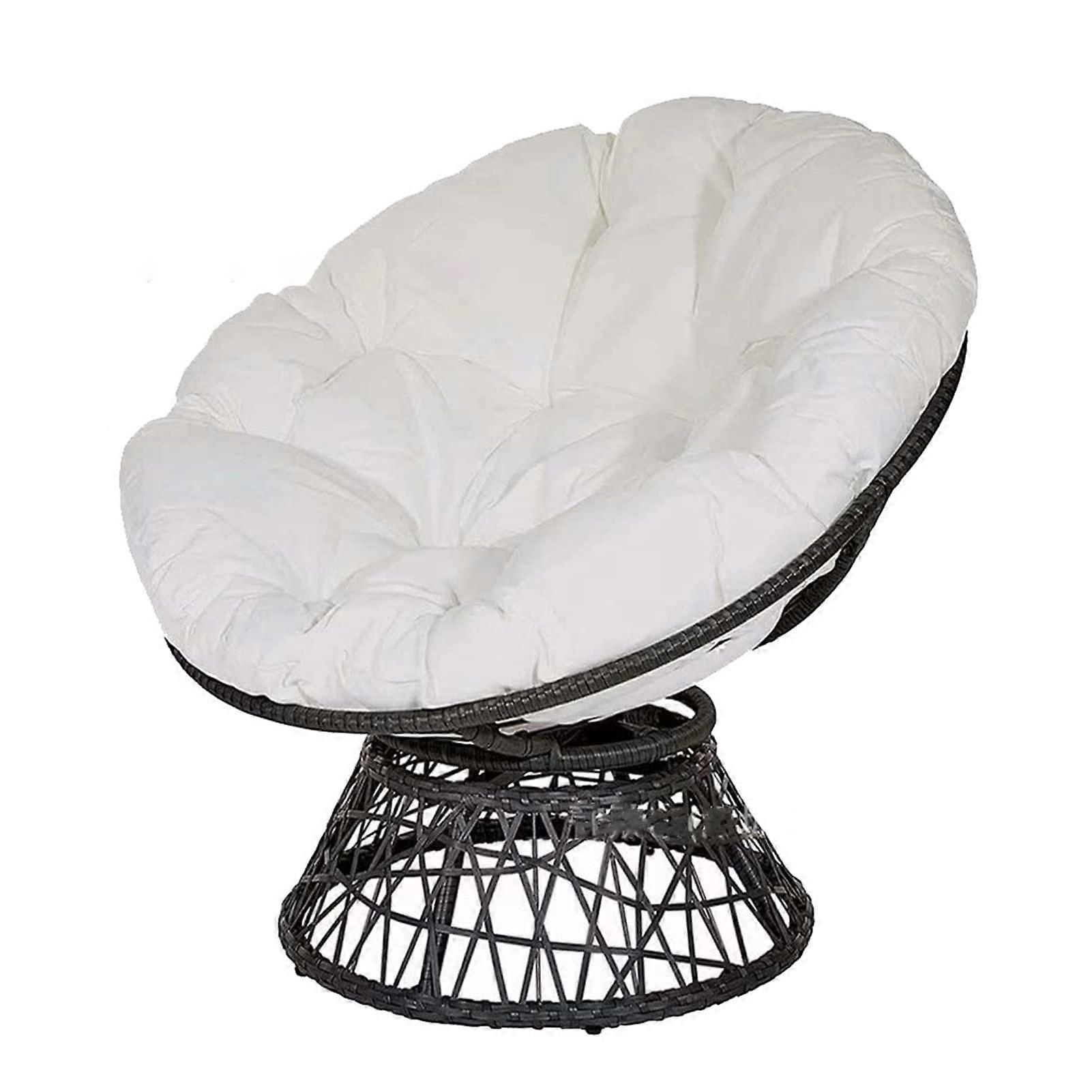 Overstuffed Round Chair Cushion for Wicker Egg Hammock Swing White 100 x 100 cm