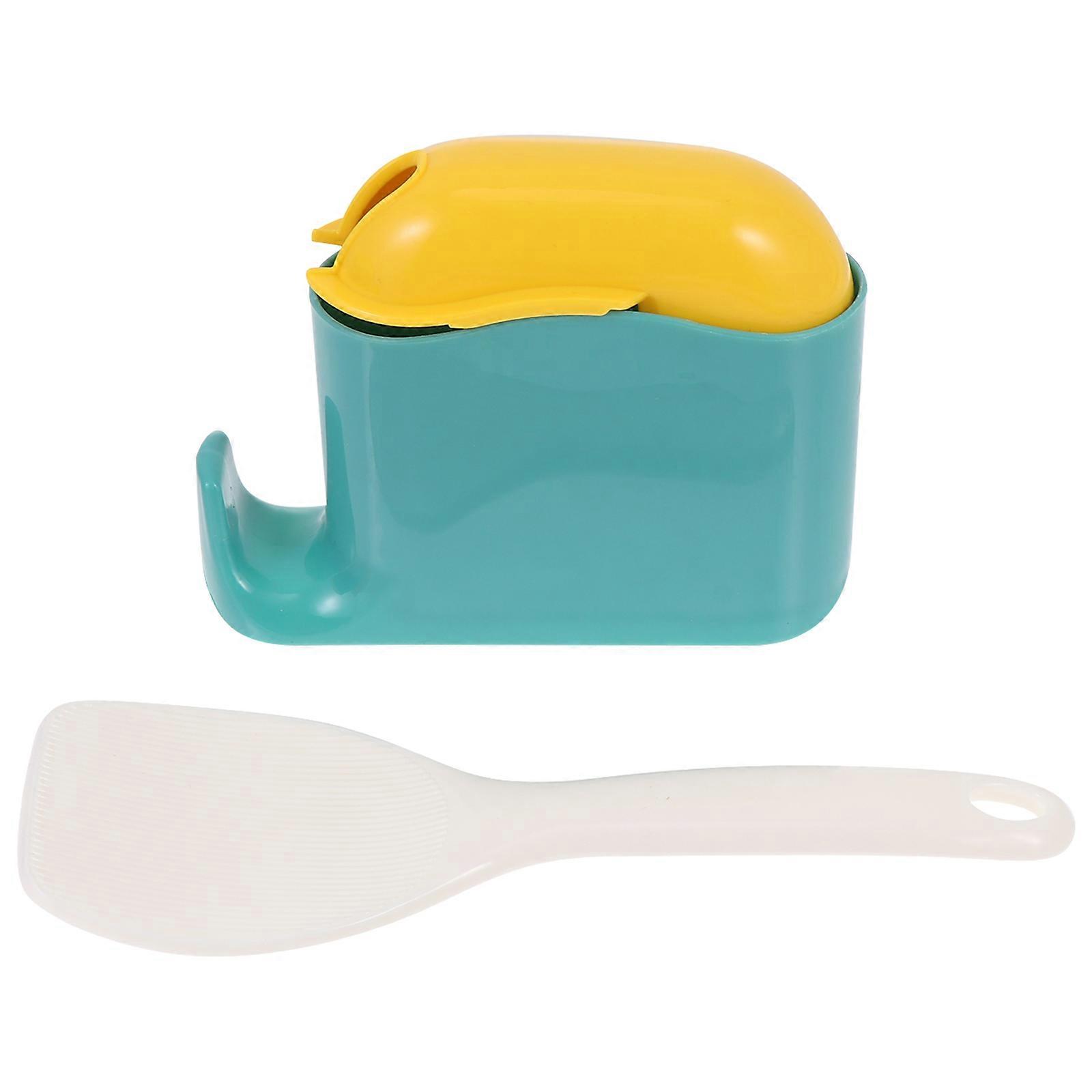 Rice Spoon Holder with Storage Rack for Kitchen Use Made of PP Green Color Two in .9 inches