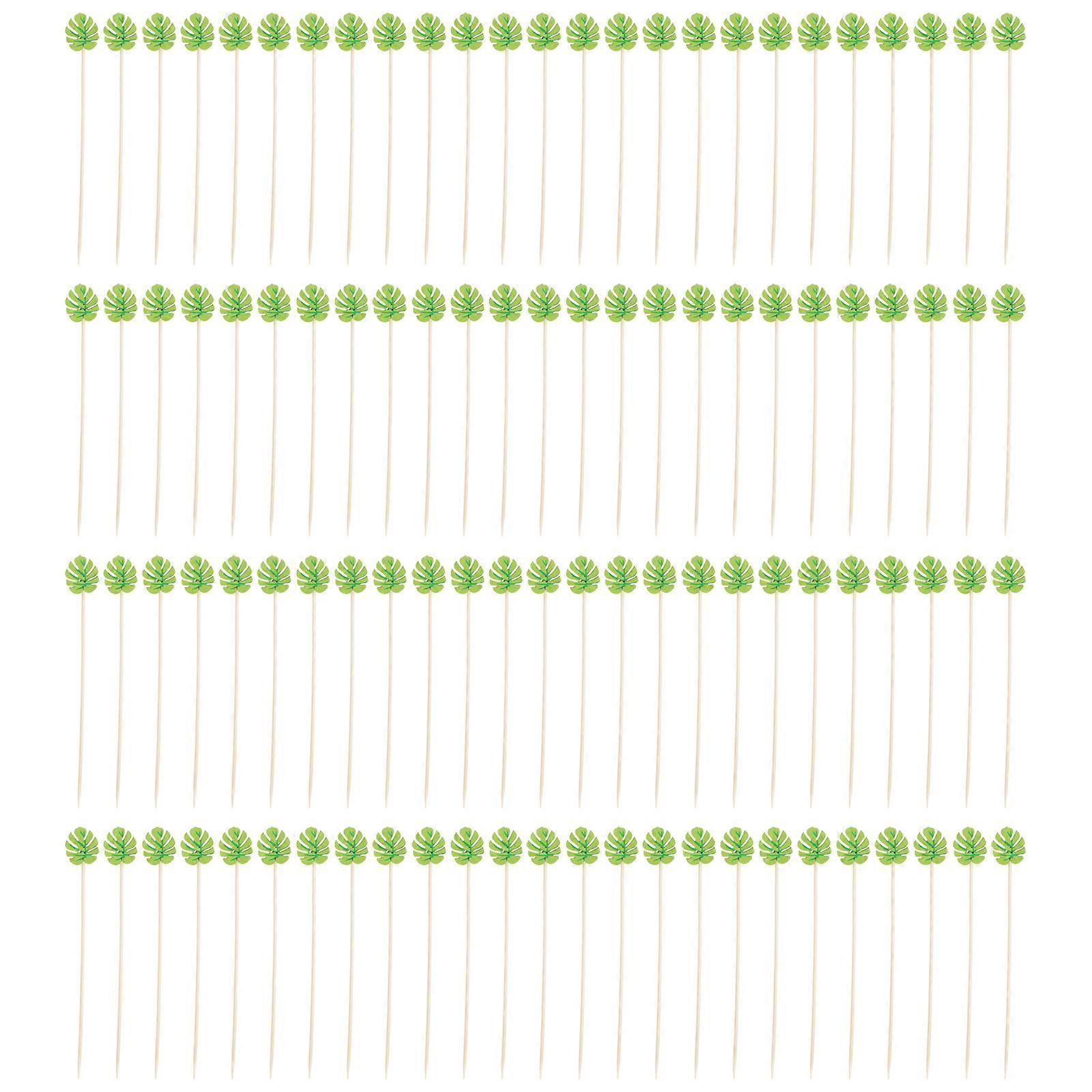 Appetizer Picks Fruit Serving Wooden Simple and Practical BBQ Party Supplies 12x1cm 100Pcs