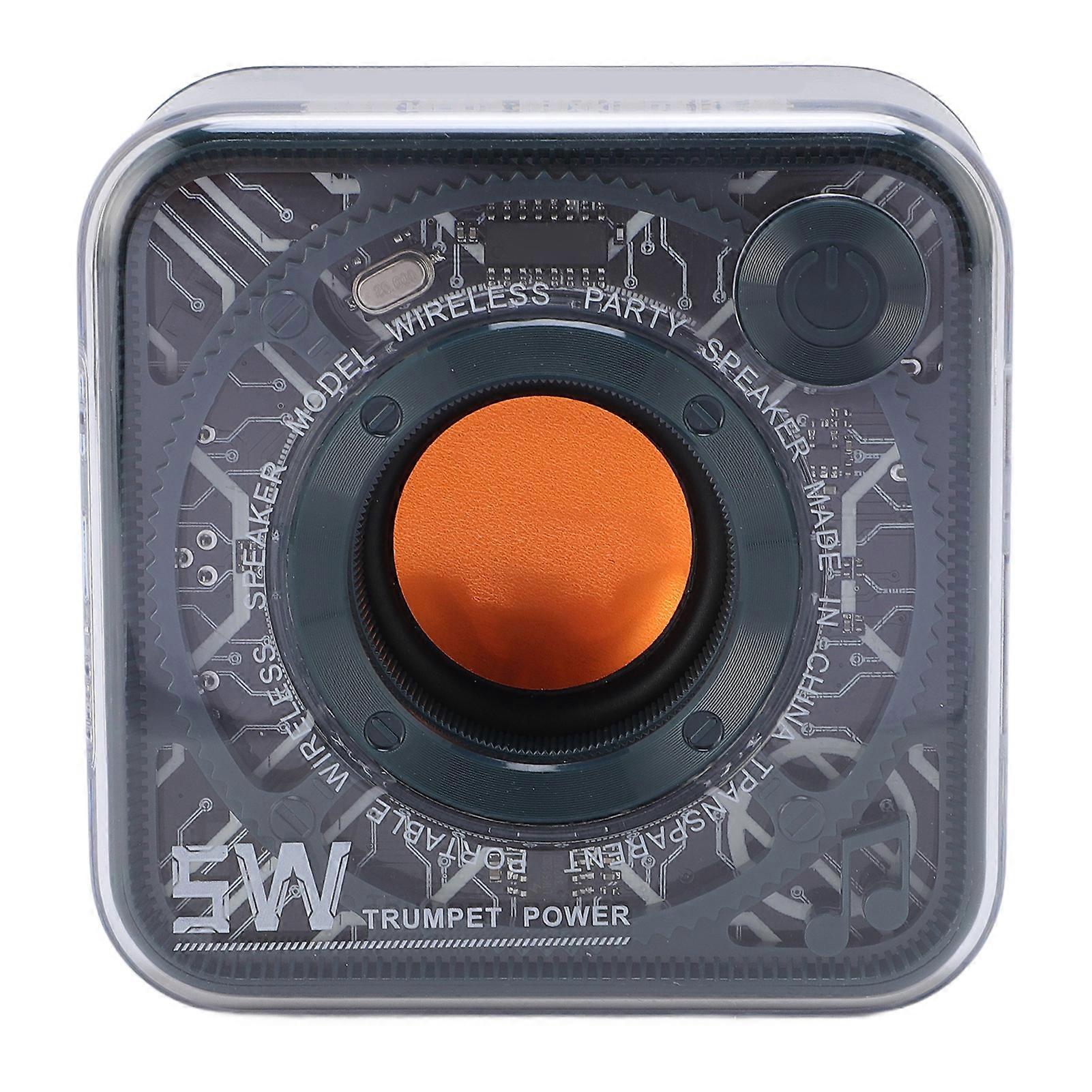 Portable Bluetooth Speaker - 3W Loud Sound, Transparent Design, Deep Bass, Colorful LED