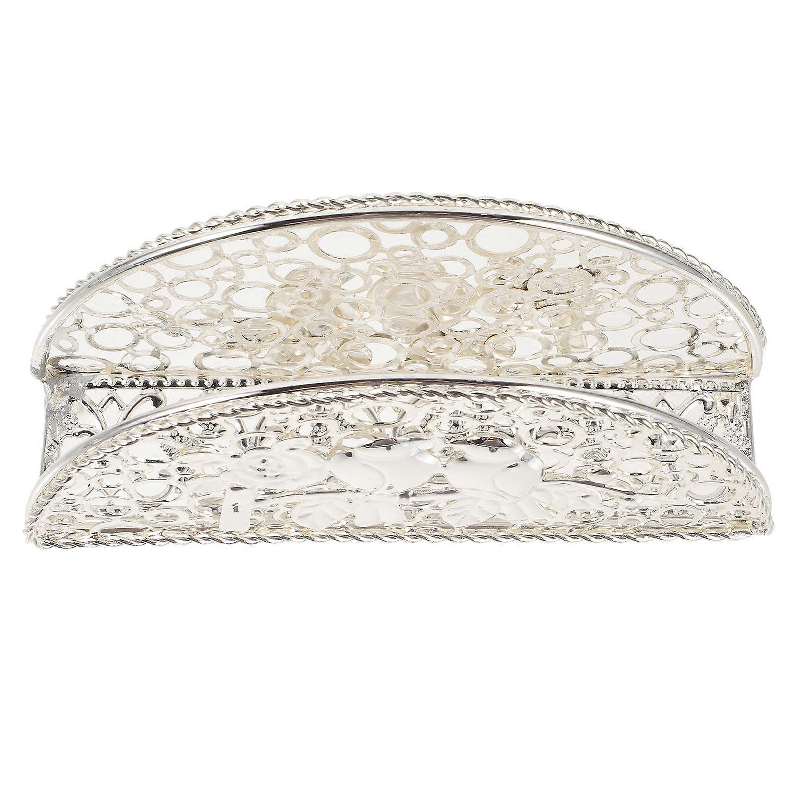 Napkin Holder Set Creative Napkin Storage Kitchen Tableware Silver 15x8cm Tissue Dispensing 1Set