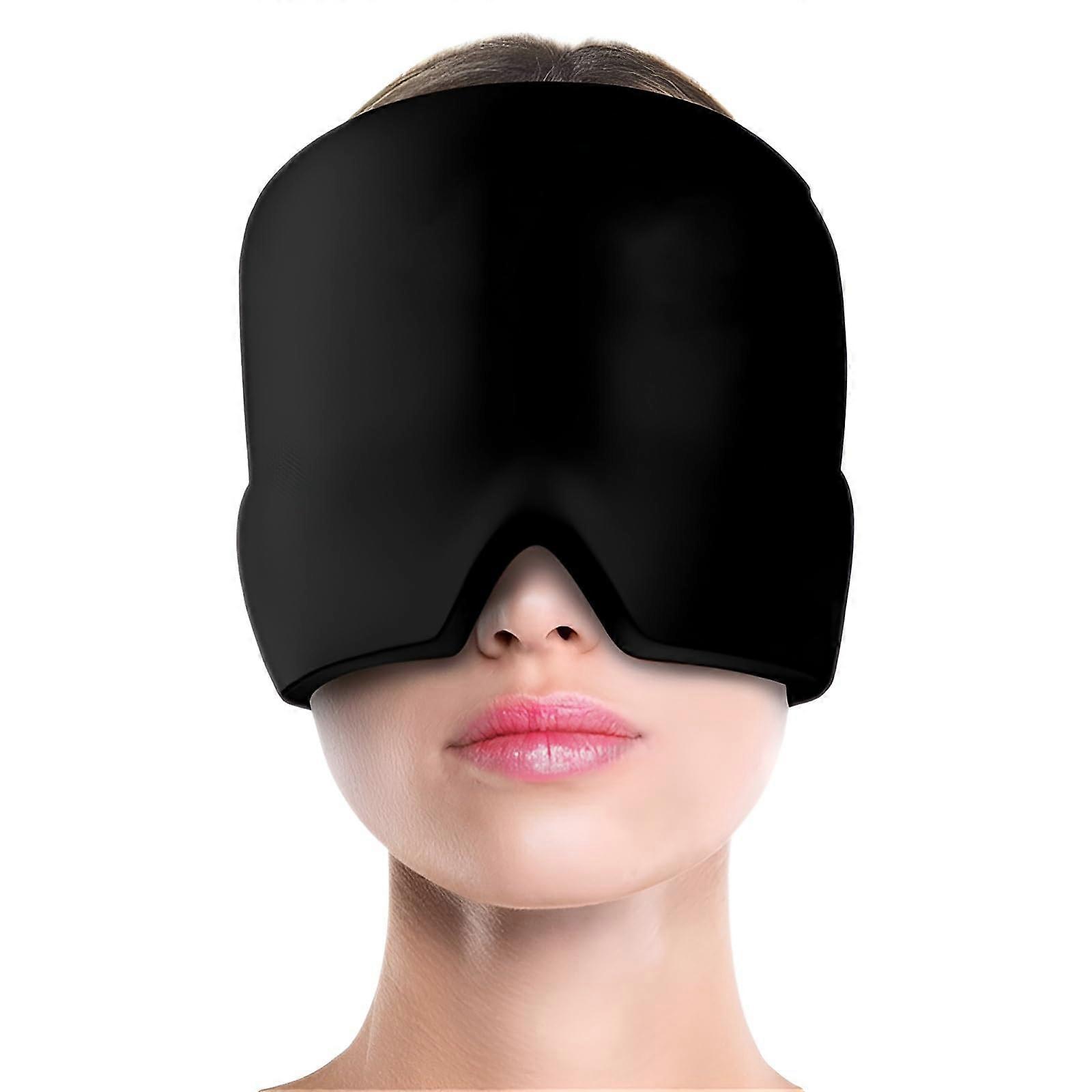 Gel Cooling Hat for Migraine Relief, Headache Mask for Stress Relief, Soft Fabric, Adjustable Size, Ideal for Swollen Eyes