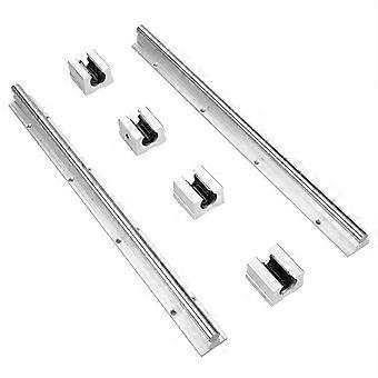 2Pcs SBR12-400mm 12mm Linear Slide Rail Shaft 4Pcs SBR12UU Bearing Block