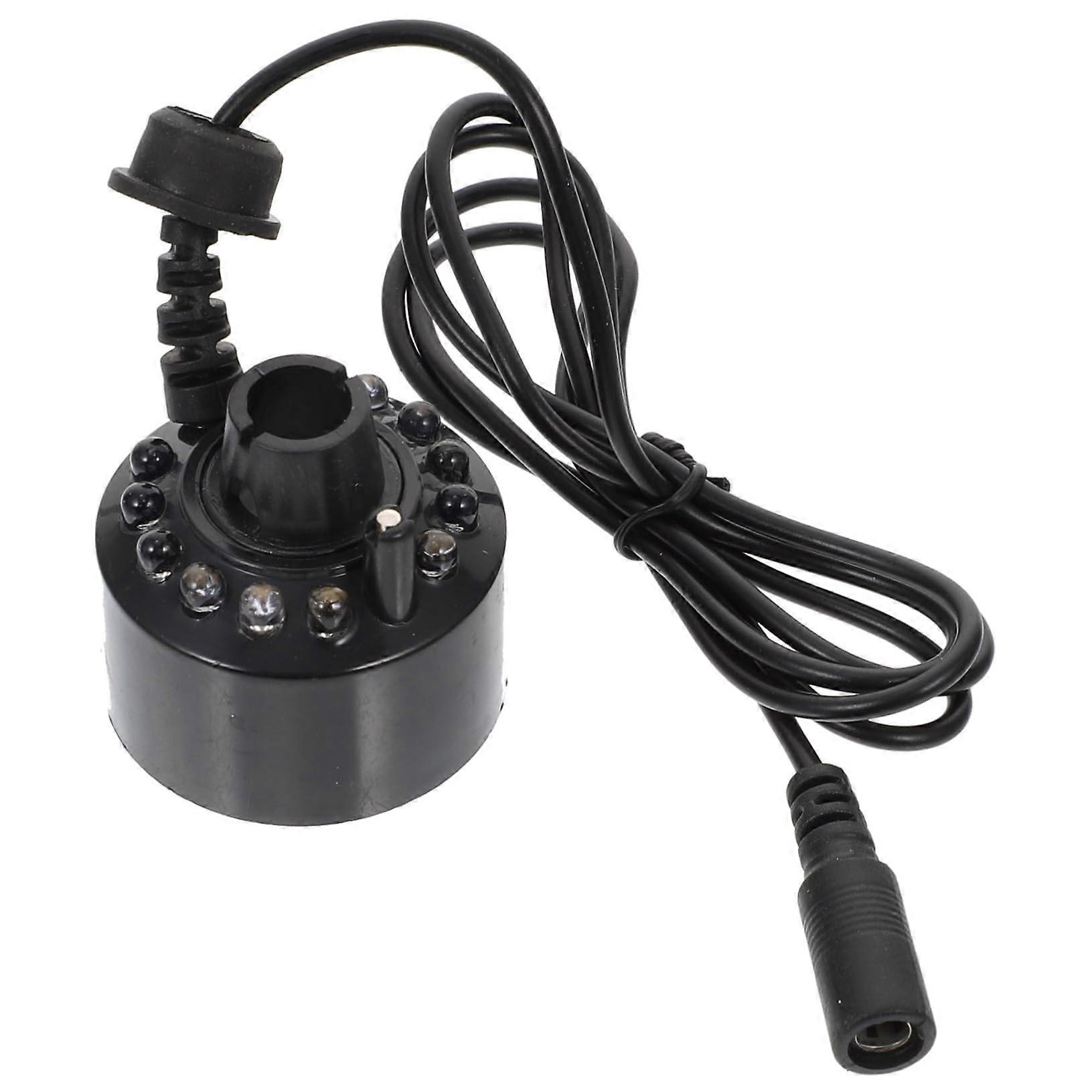 1 x Small Fog Machine for Fish Tank and Indoor Water Pond Atomiser Head Decorative Mist Maker with LED Lights for Rockery and Garden