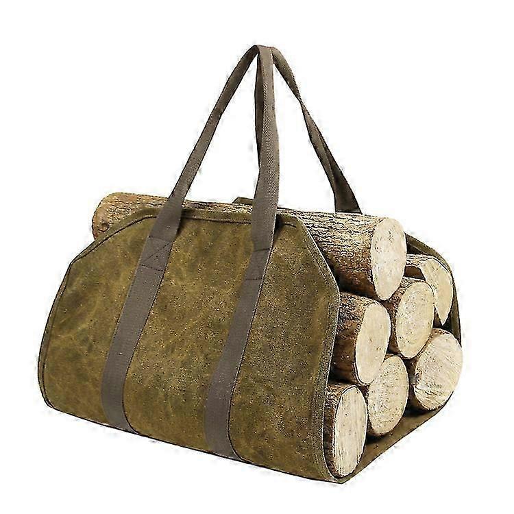 Fireplace Log Carrier Bag, Canvas Holder, With Durable Handles For Carrying Wood Pile, Accessories For Outdoor Or Camping Macaron