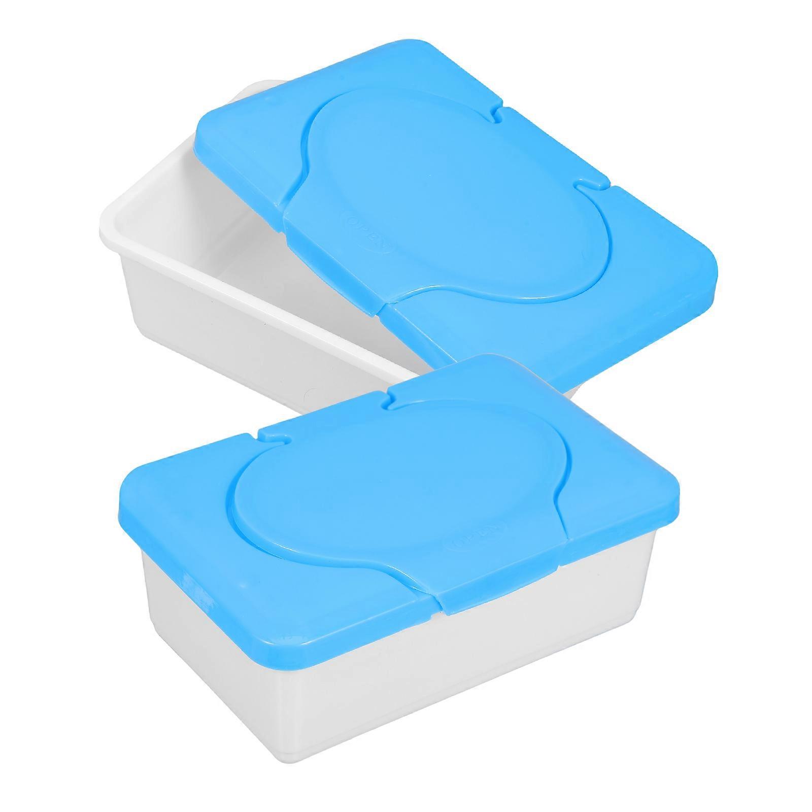 2pcs Wipes Holder with Dustproof Lid, Portable Lightweight Tissue Box for Home and Travel Use, Newborn Care Dispenser for On the Go Cleanliness