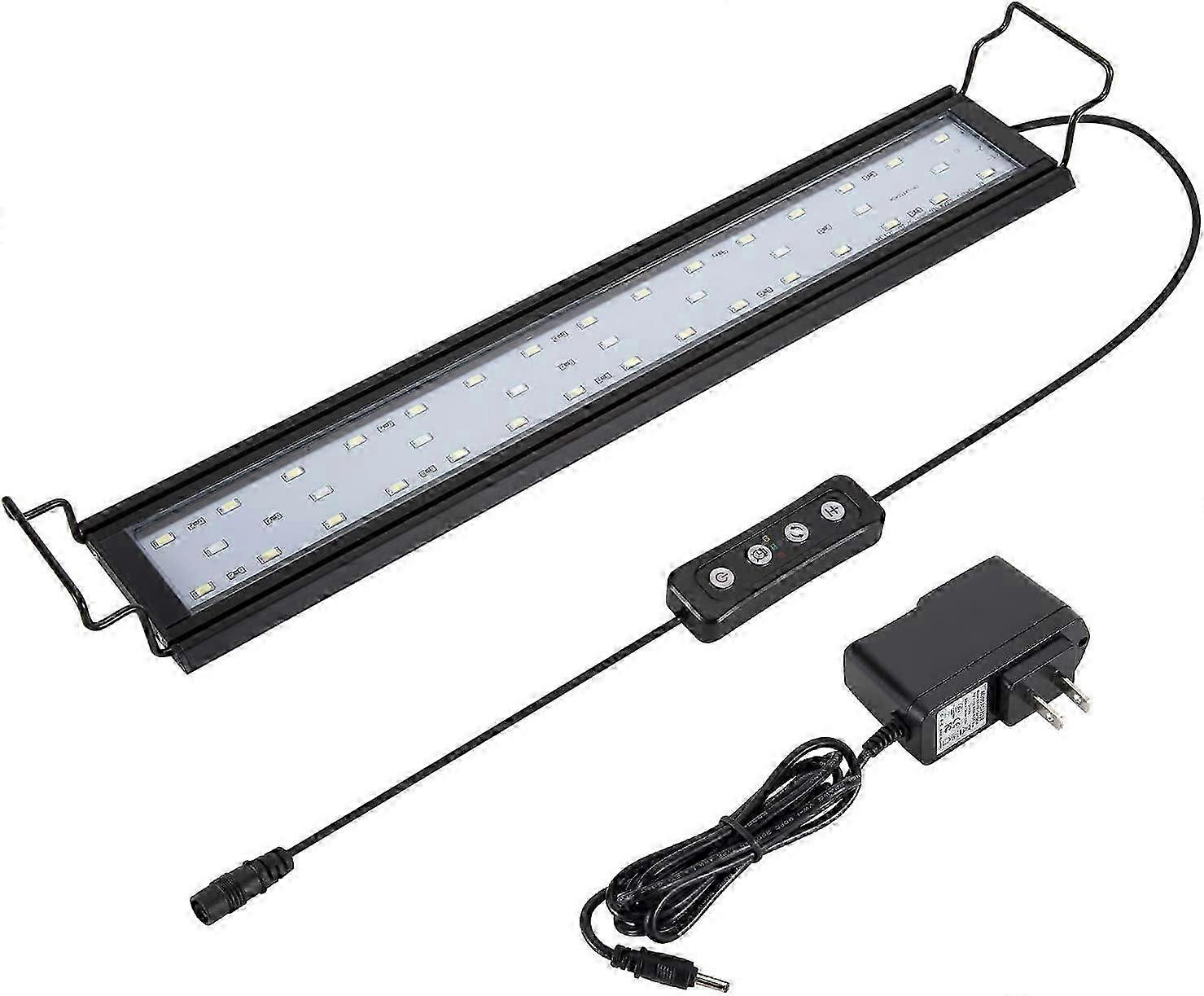 Full Spectrum Aquarium Light with Aluminum Alloy Shell Extendable Brackets, White Blue Red LEDs, External Controller