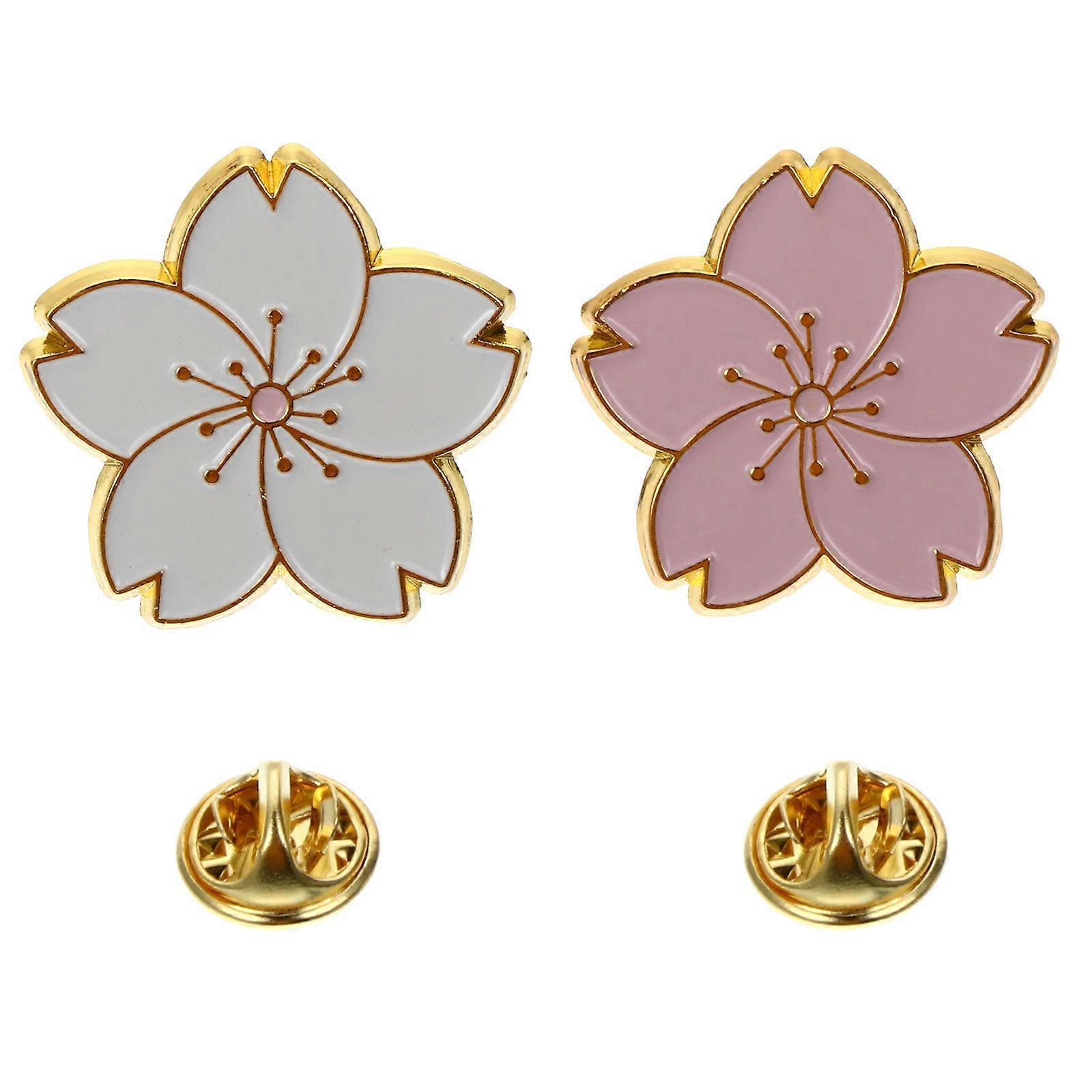 2pcs Cherry Blossom Brooch Decorative Corsage Breastpin Random Pattern