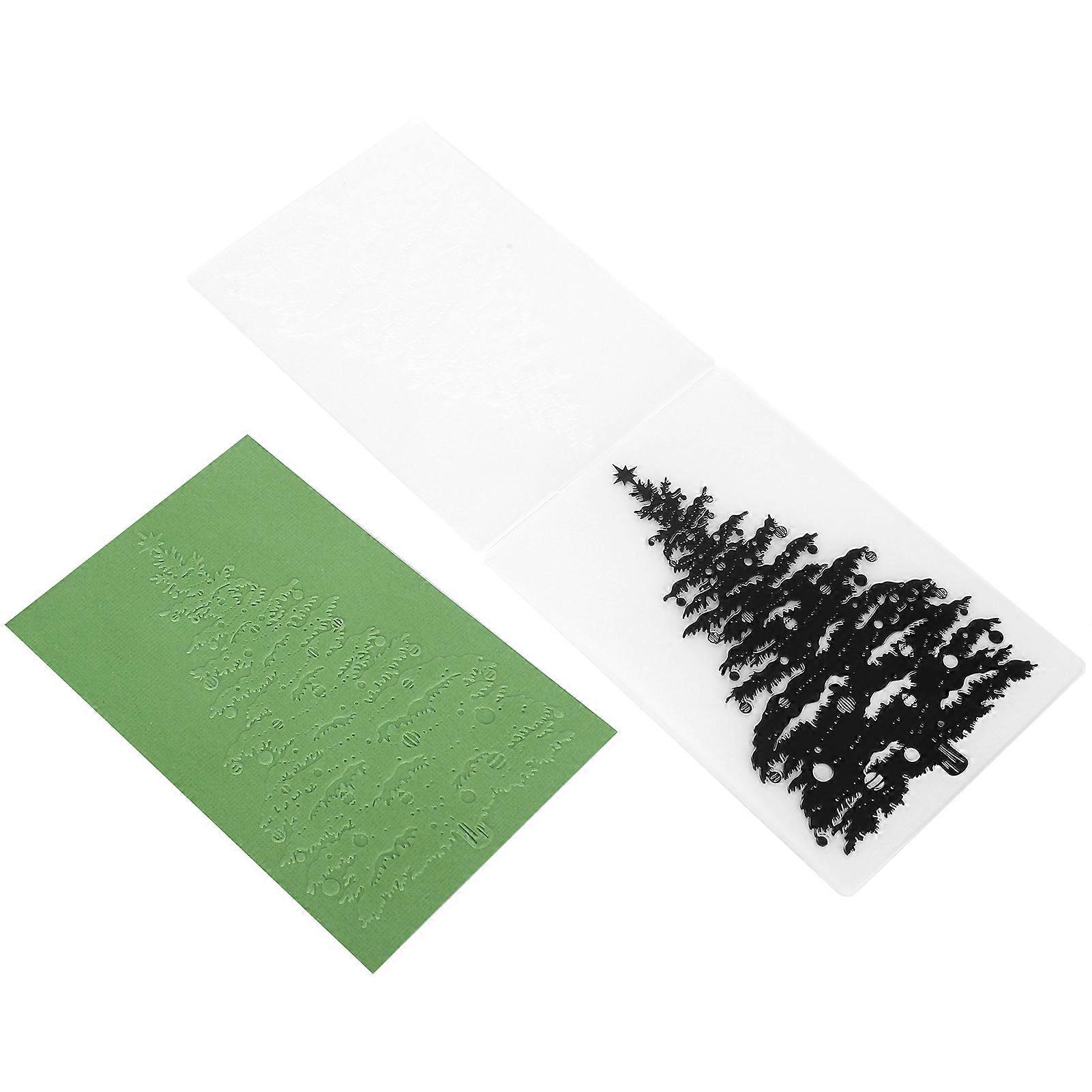 5 Set Plastic Embossing Folders DIY Card Making Scrapbooking Paper Craft Christmas Tree Pattern