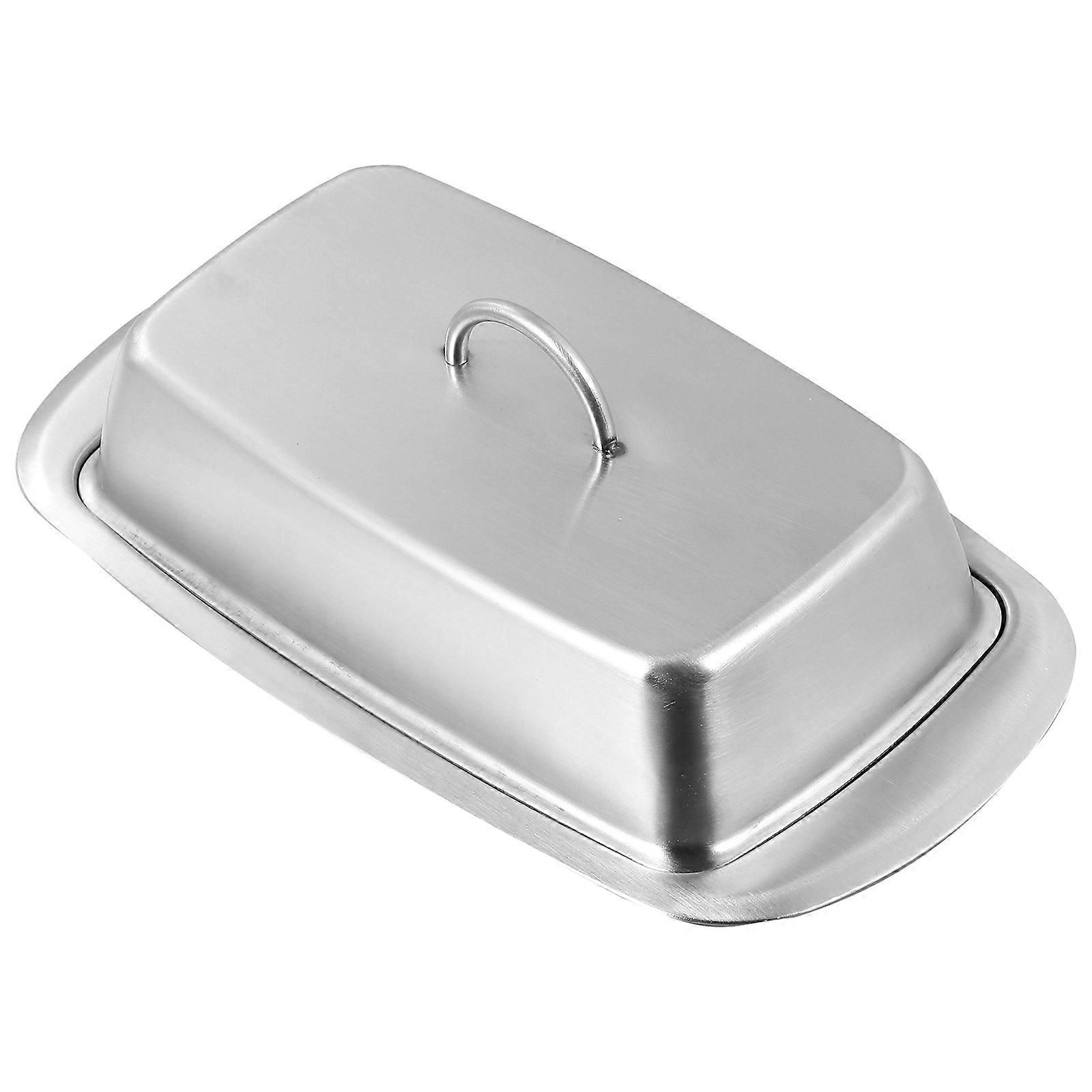 1 Pc Multipurpose Fresh Keeping Box Safe Butter Dish Storage Box Silver