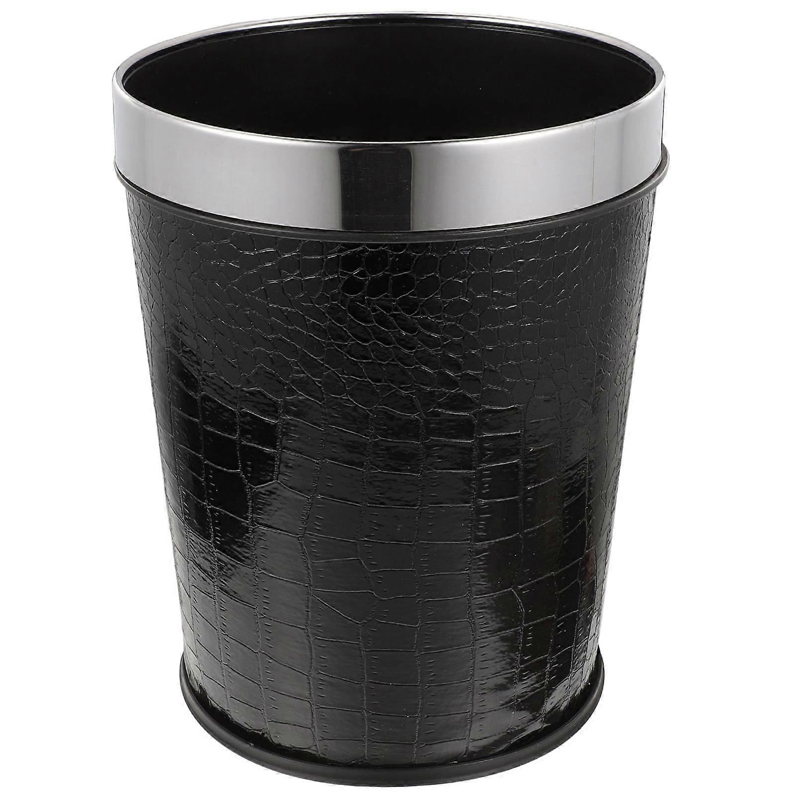 Rustic Garbage Can Multi-Function Trash Bin Black for Kitchen 25.00X20.00X20.00CM Recycling 1Pcs
