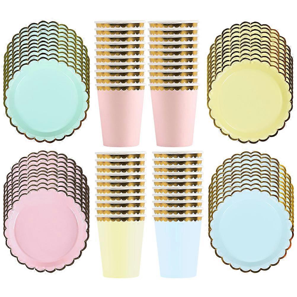 80Pcs Assorted Color Paper and Cups for Party Use Safe and Premium Quality