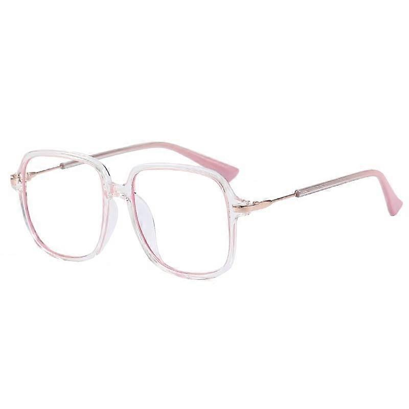 Large Square Reading Glasses +250, Oversized Pink Blue Light Blocking Computer Glasses, Anti-Glare Unbreakable Style