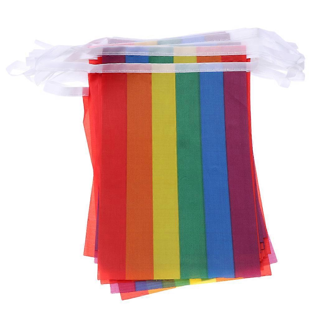 Rainbow Hanging Flags for Party Decoration Made of Polyester Multi Colorful 14x21cm 38Pcs
