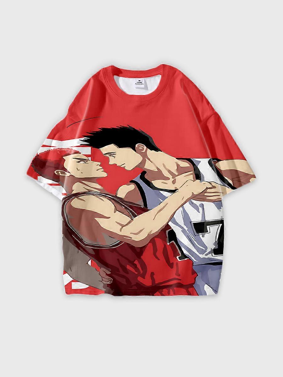 T-shirt round neck Role Pattern loose short sleeve C40