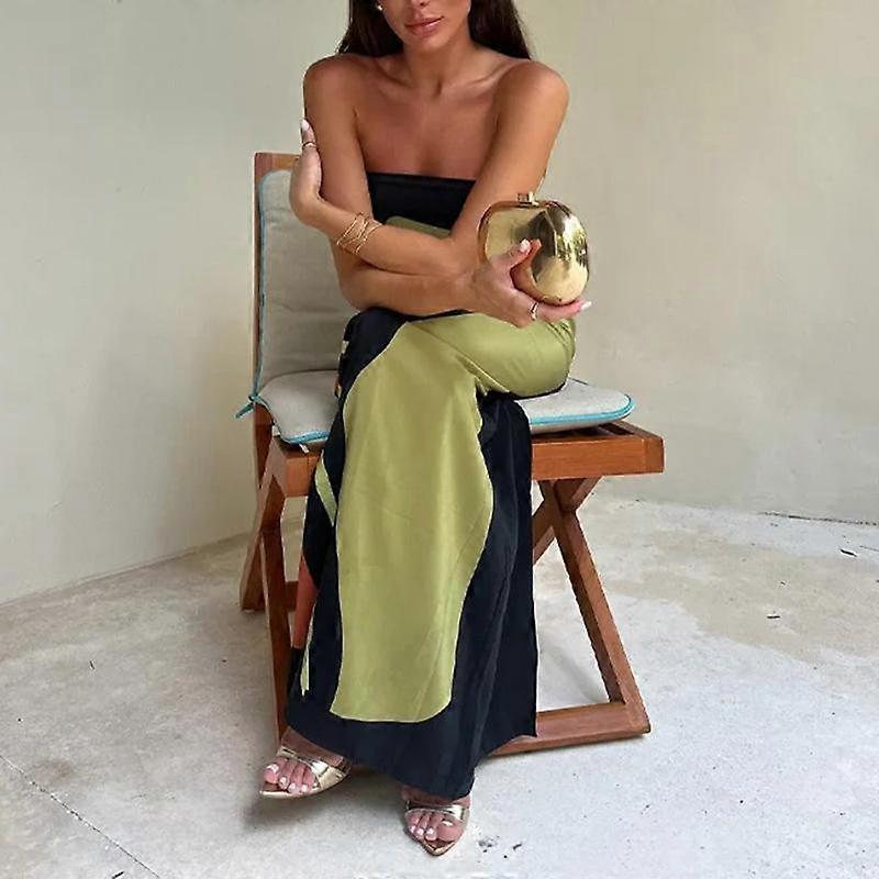 Women's Summer Sleeveless Strapless Backless Printed Dresses