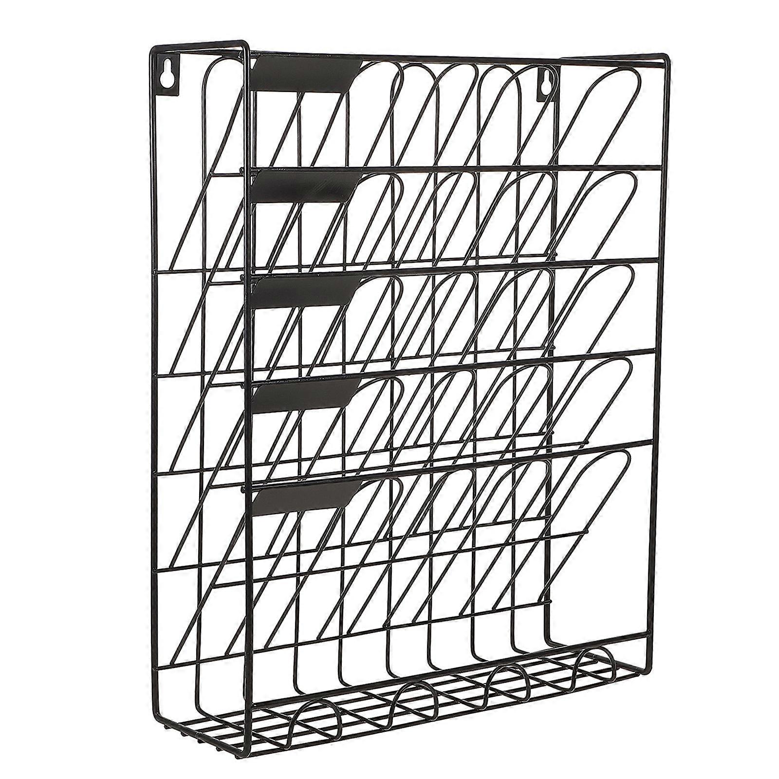 Document File Organizer Wall File Holder Vertical Black 41.50X32.40X10.50cm Organizing Books Space Saving 1Set