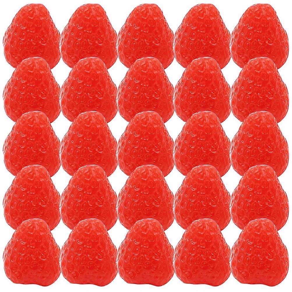 Miniature Strawberry Decoration 50Pcs Great For Party Events and Home Use Lifelike Simulation Easy To Carry Red PVC