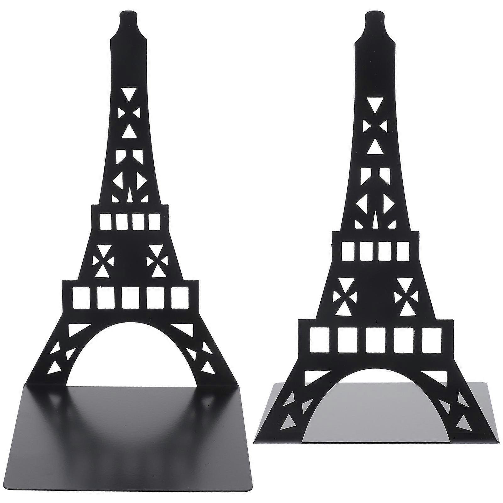 Here's a refined and professional product description based on your input:
**2PCS Decorative Iron Book Stands Tower Shaped Hollowed Bookends for