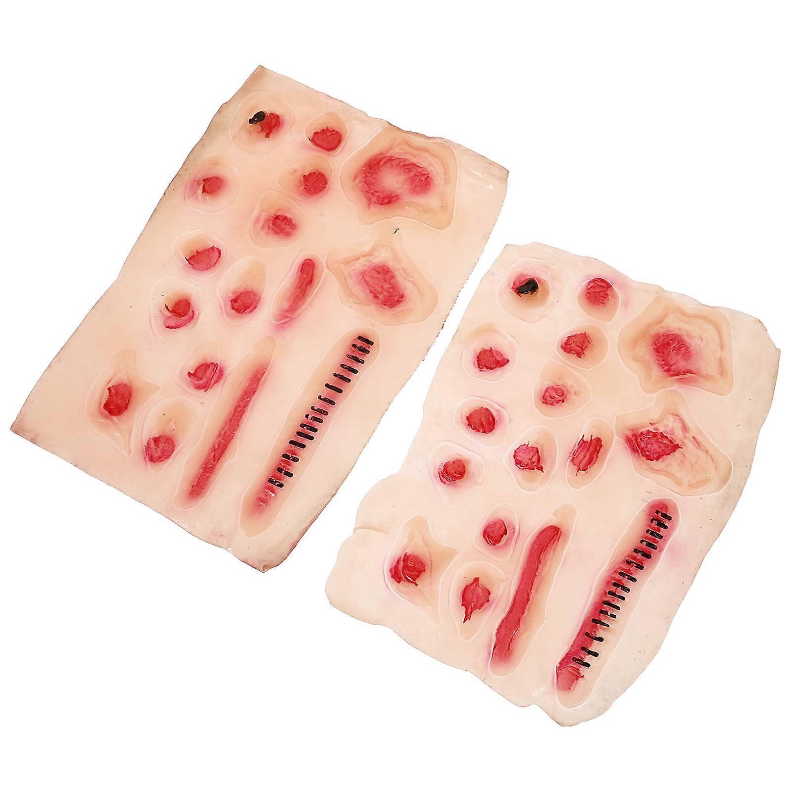 DIY Wound Decals 2Pcs Halloween Party Enthusiasts Assorted Color Realistic Appearance Long-lasting