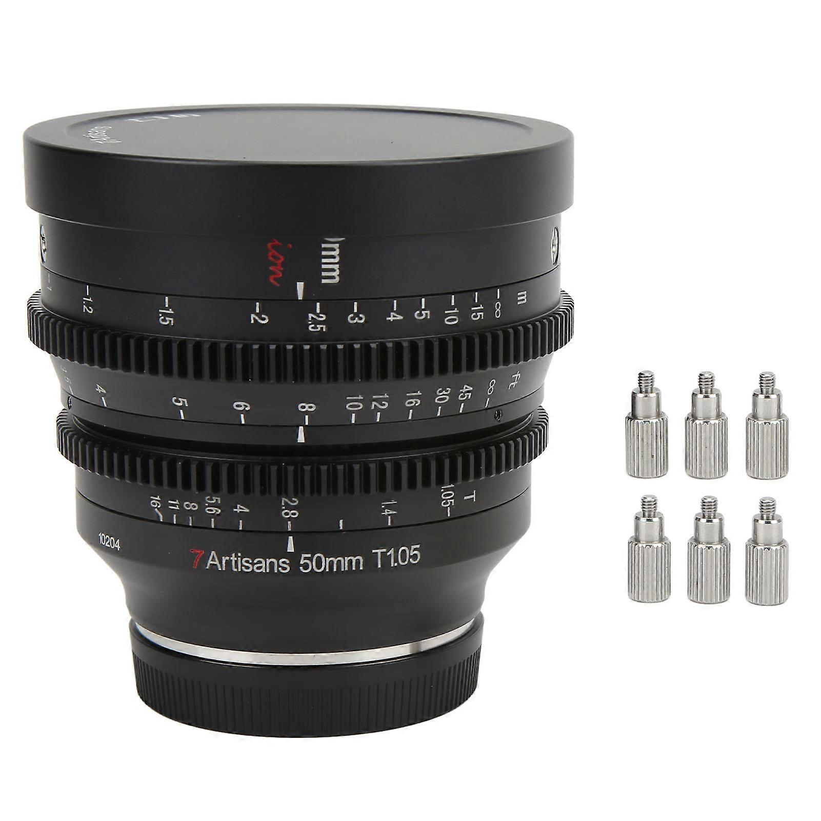 7artisans 50mm T1.05 Large Aperture Cinema Lens APS C Manual Focus Wide Angle Lens for E Mount