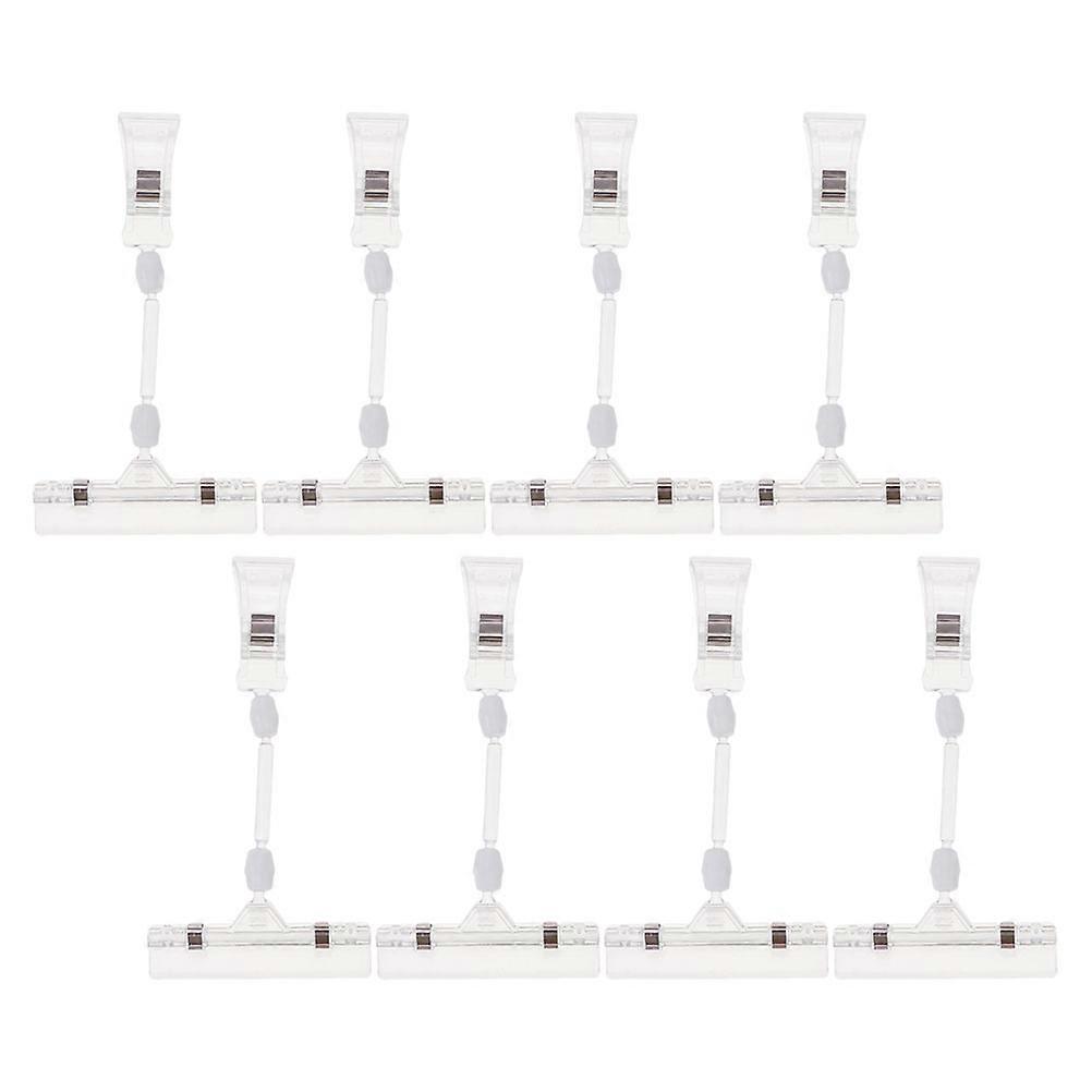 Retail Sign Clips Business Owners Table Display Label Stand Clip Transparent 17X8.3X2.5cm 8Pcs