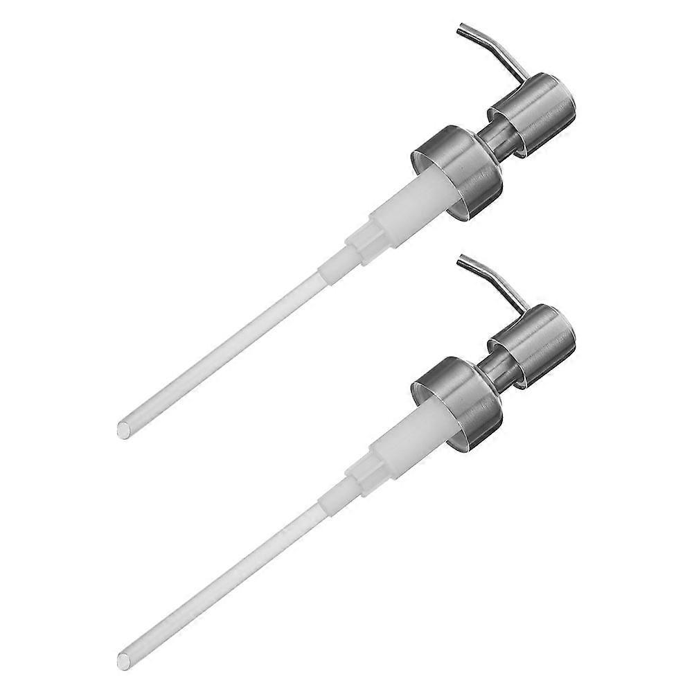 Silver Lotion Dispenser Pump Heads Replacement Nozzle for Emulsion Bottles Soap Conditioner Elegant Bath Accessories 2 Pack