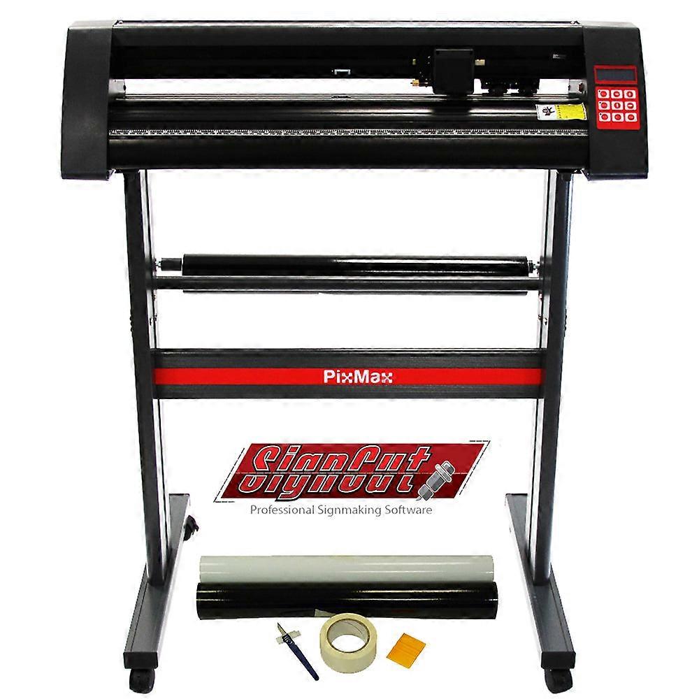 PixMax Vinyl Cutter Plotter Machine 28", SignCut Pro Design Software & Weeding Pack, Black