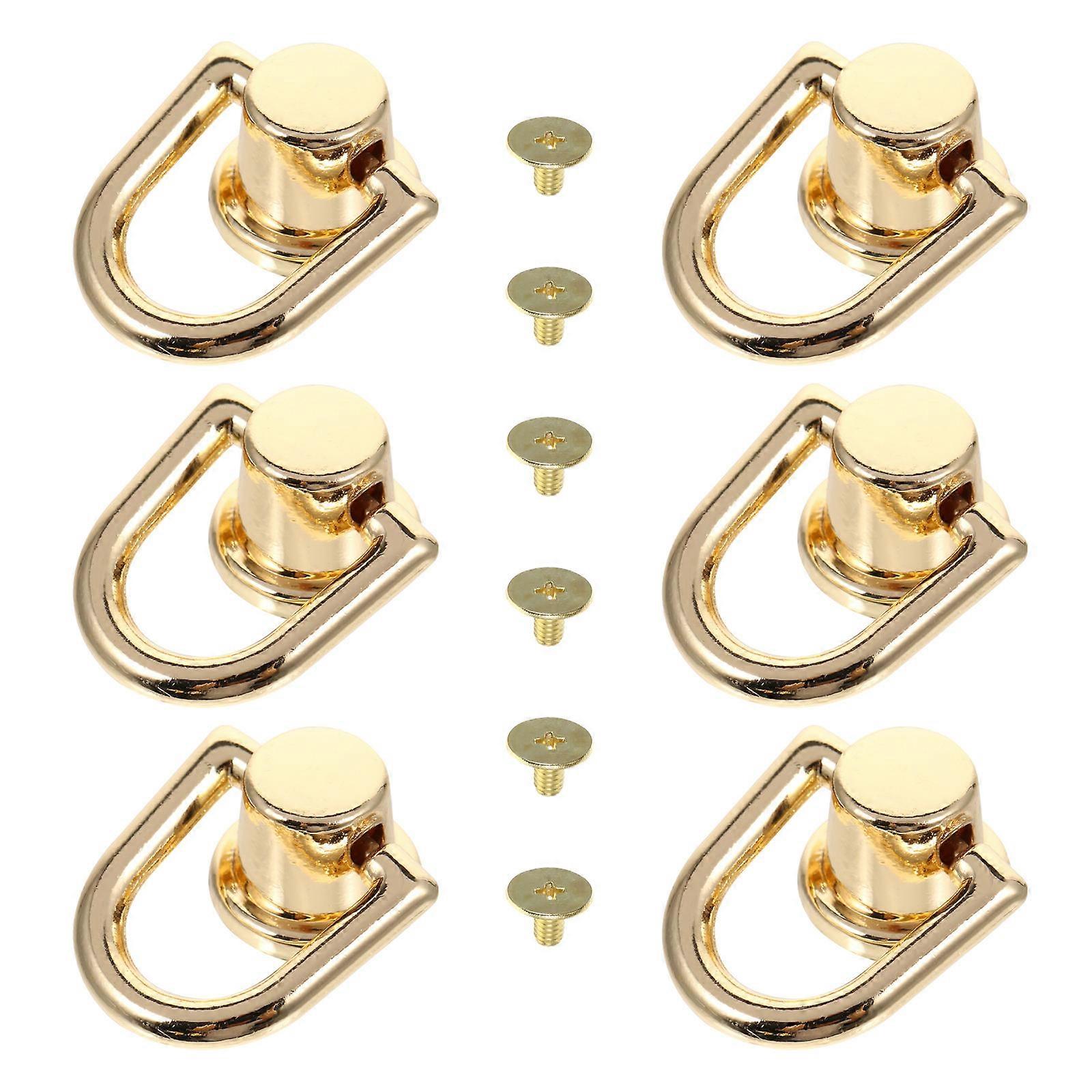 Golden Alloy D Ring Buckle for Decor Lightweight and Durable Easy to Install 6 Pieces