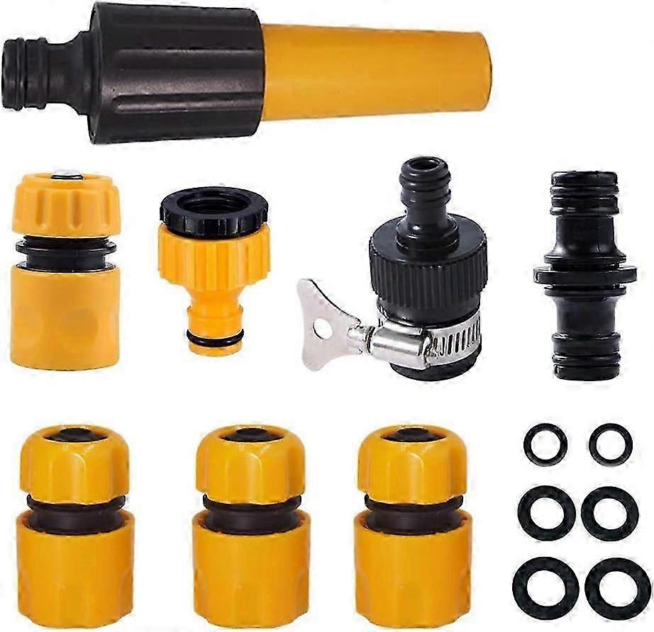 Quick Hose Fittings Set, Fast Connectors for Garden Hose, Hose Coupler, Double Male Connector, Nozzle, Connection W