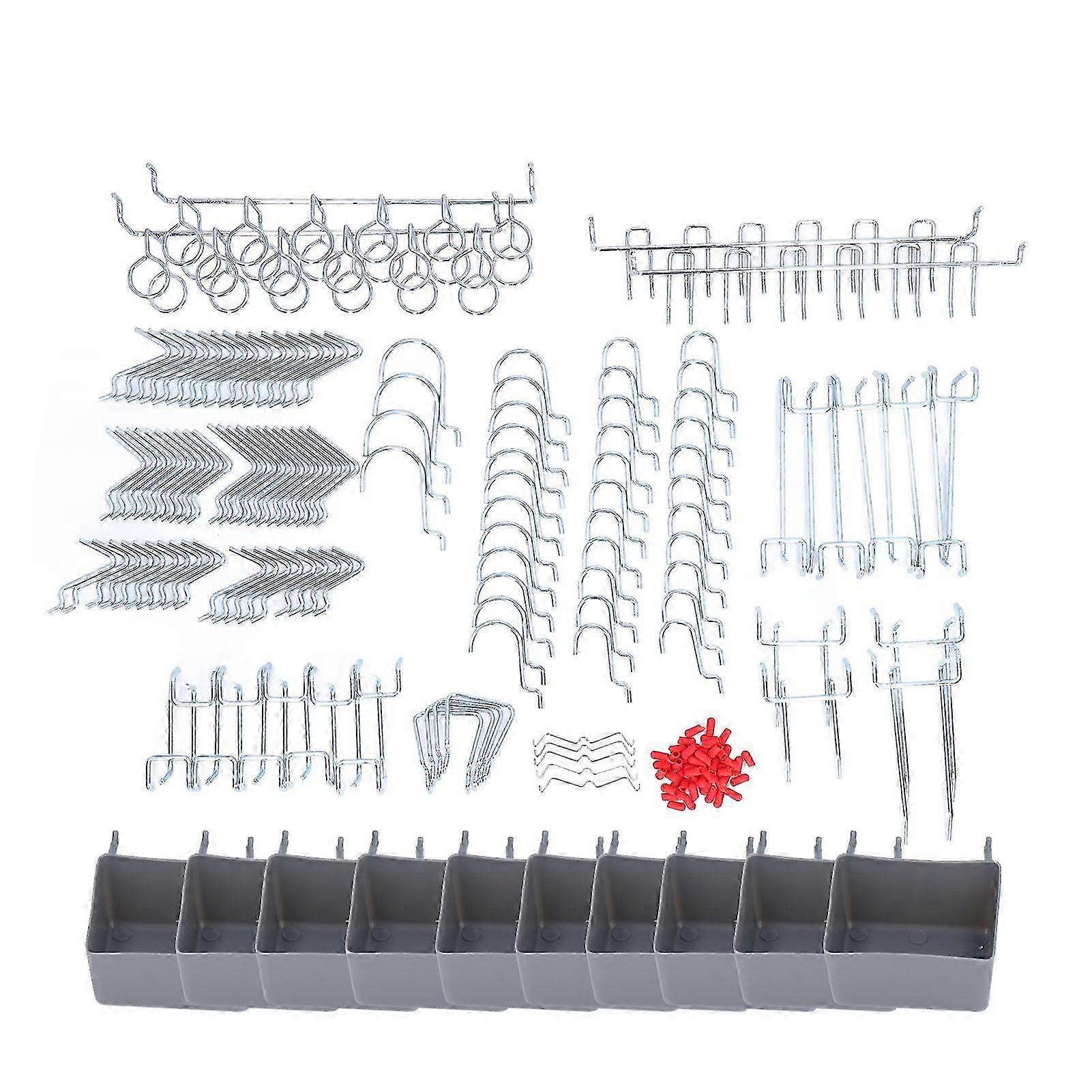 228Pcs Pegboard σύνολο οργάνωσης αποθήκευσης εργαλείων συλλογής γάντζου για οικιακή χρήση