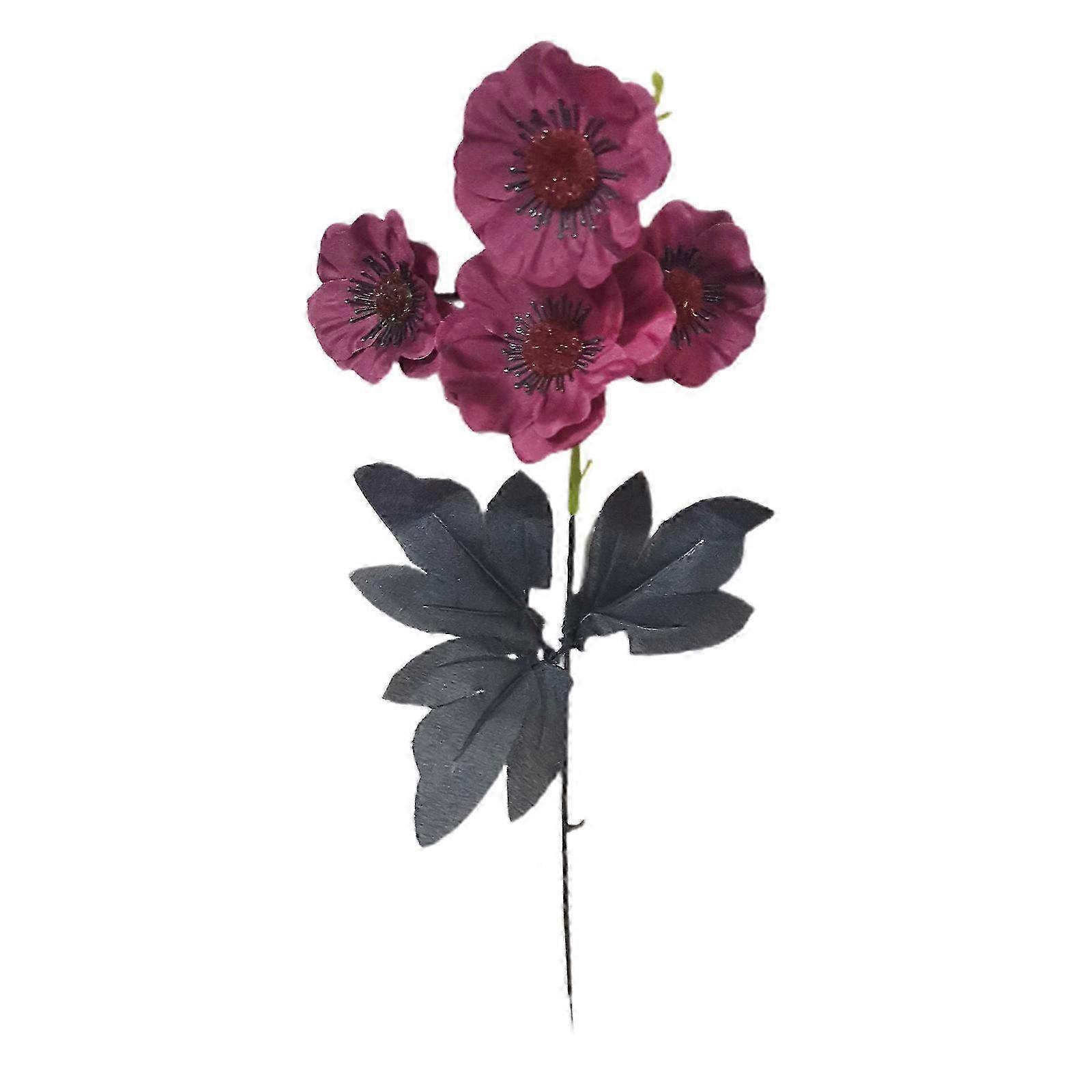 Red Silk Poppy Flower with Stem - 49 cm Decorative Artificial Flower with 6 cm Diameter for Home Decor, Floral Arrangements & Craft Projects