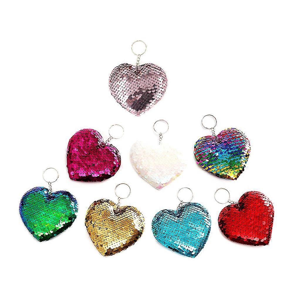 Fashion Pendant Keychain 8Pcs Assorted Color Durable Sequins for Decoration Use