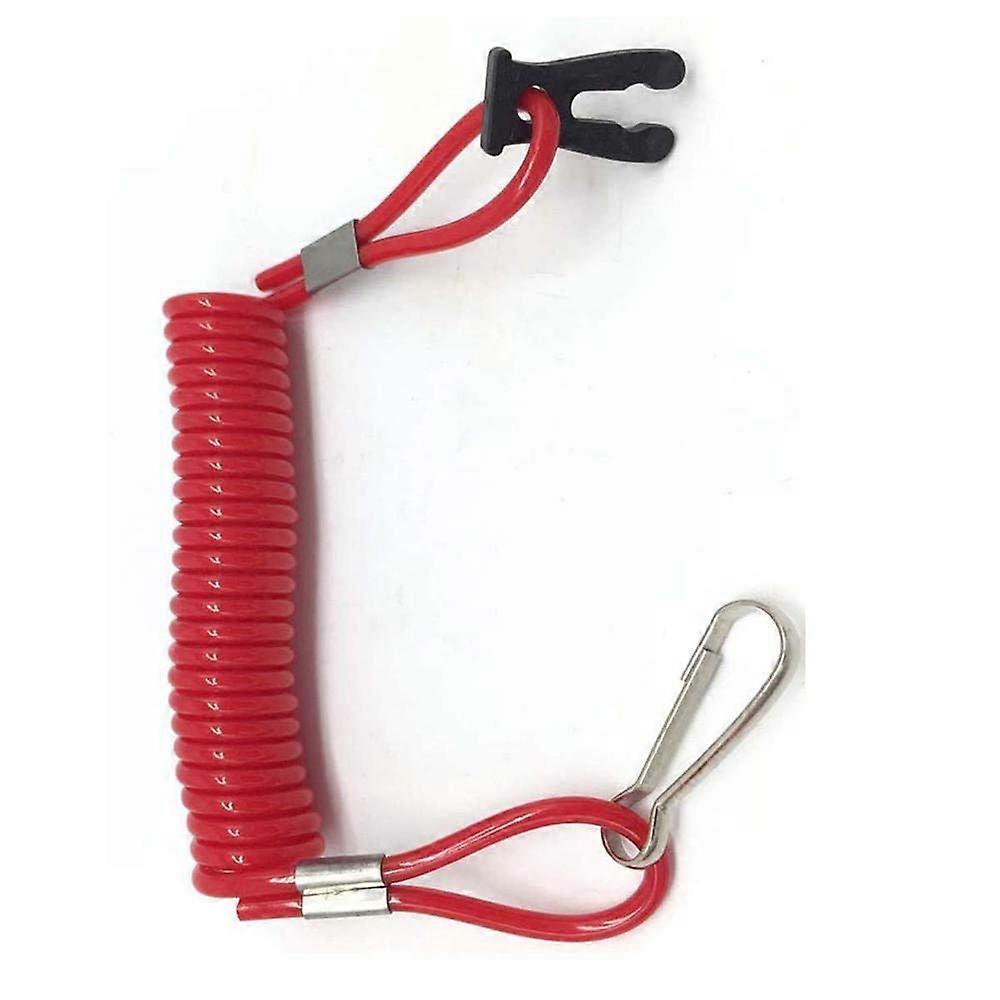 Outboard Motor Kill Stop Switch Lanyard with Red Tether Cord for Suzuki Marine Boat Engine