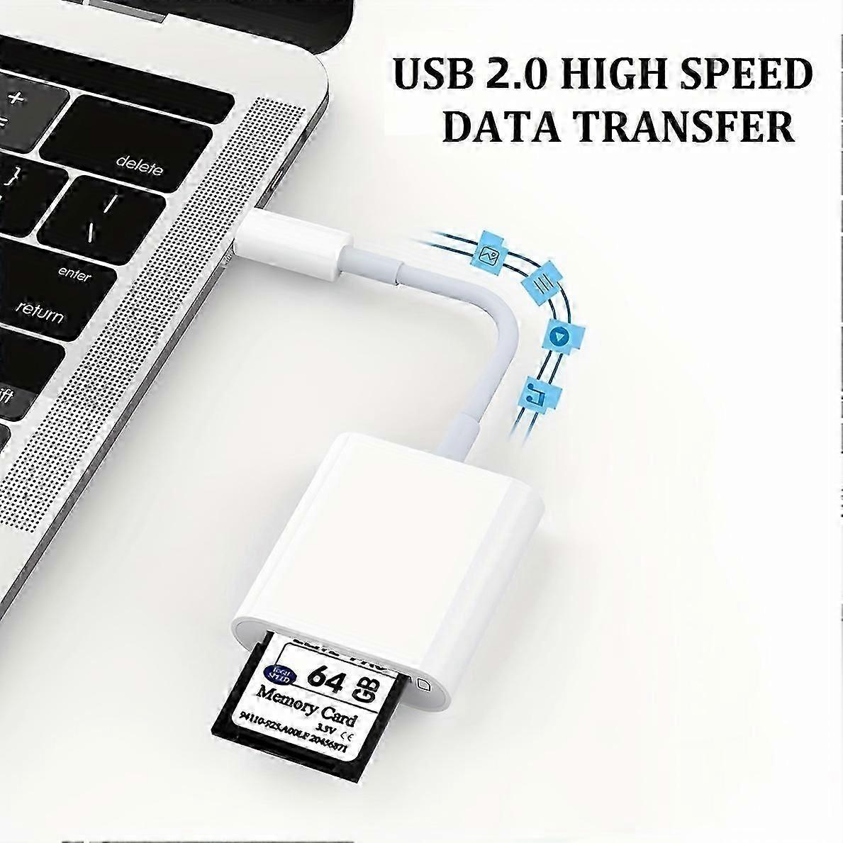 Type-C to SD card reader for Macbook, 2-in-1 dual slot Type-C to SD/TF card camera memory card reader adapter for Android phone/tablet, quick transfer
