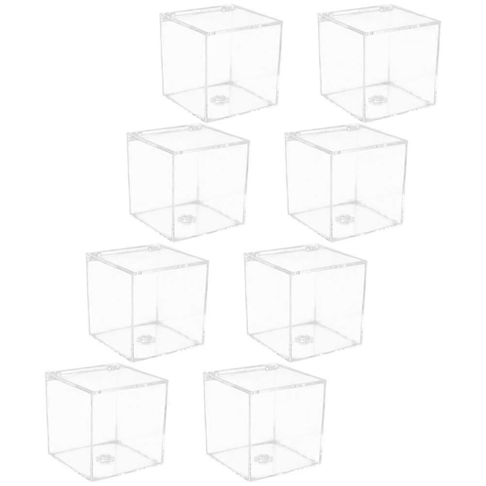 8pcs Clear Acrylic Candy Boxes for DIY Storage and Display Small Square Size