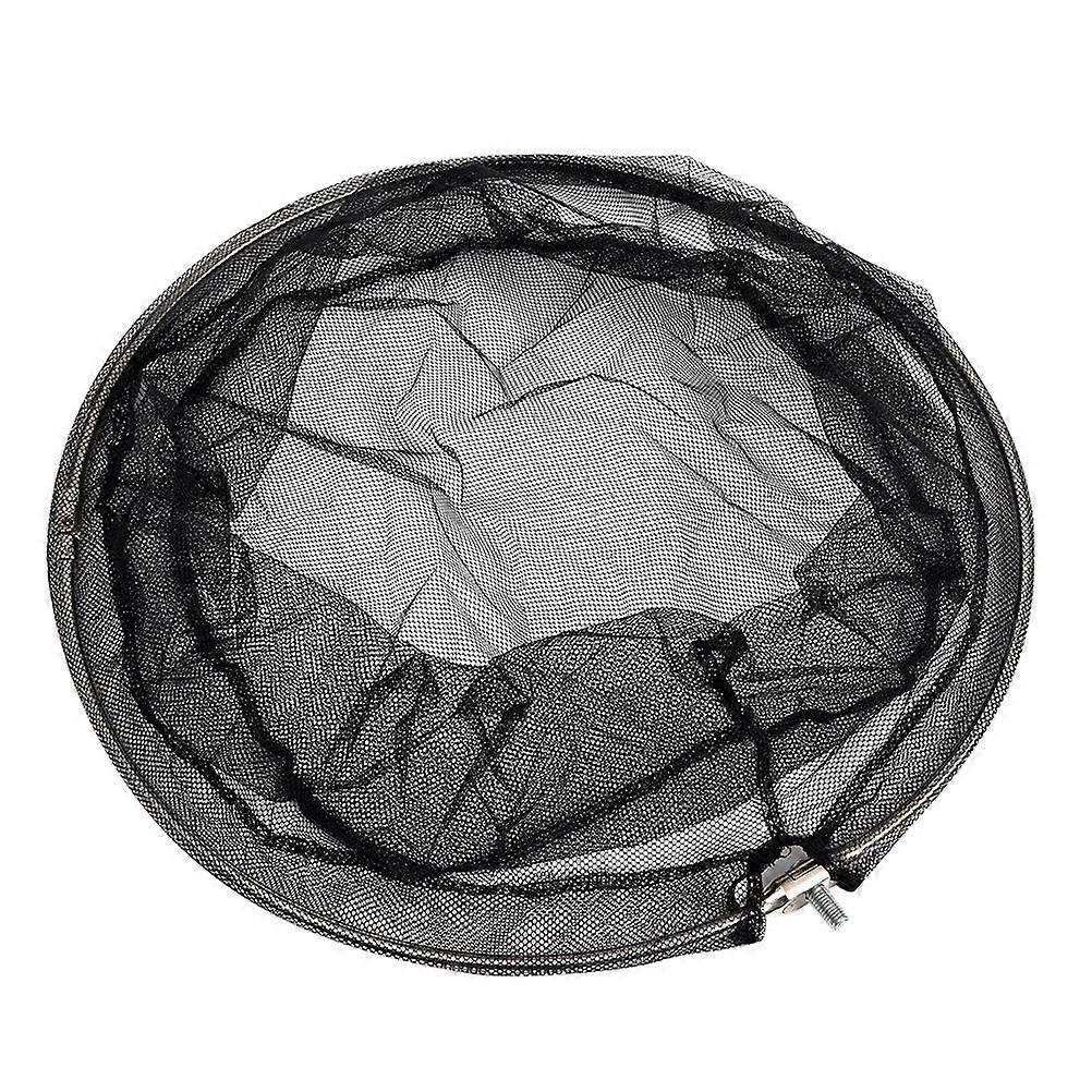 Fishing Landing Net Head with Strong Stainless Steel Frame and Dense Nylon Mesh 40cm Foldable Black