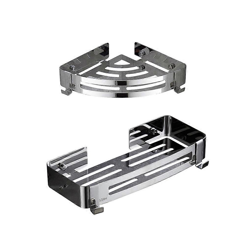 2pcs Shower Shelf Corner Shelf with Hooks Bathroom Shower Basket Bathroom Shelf