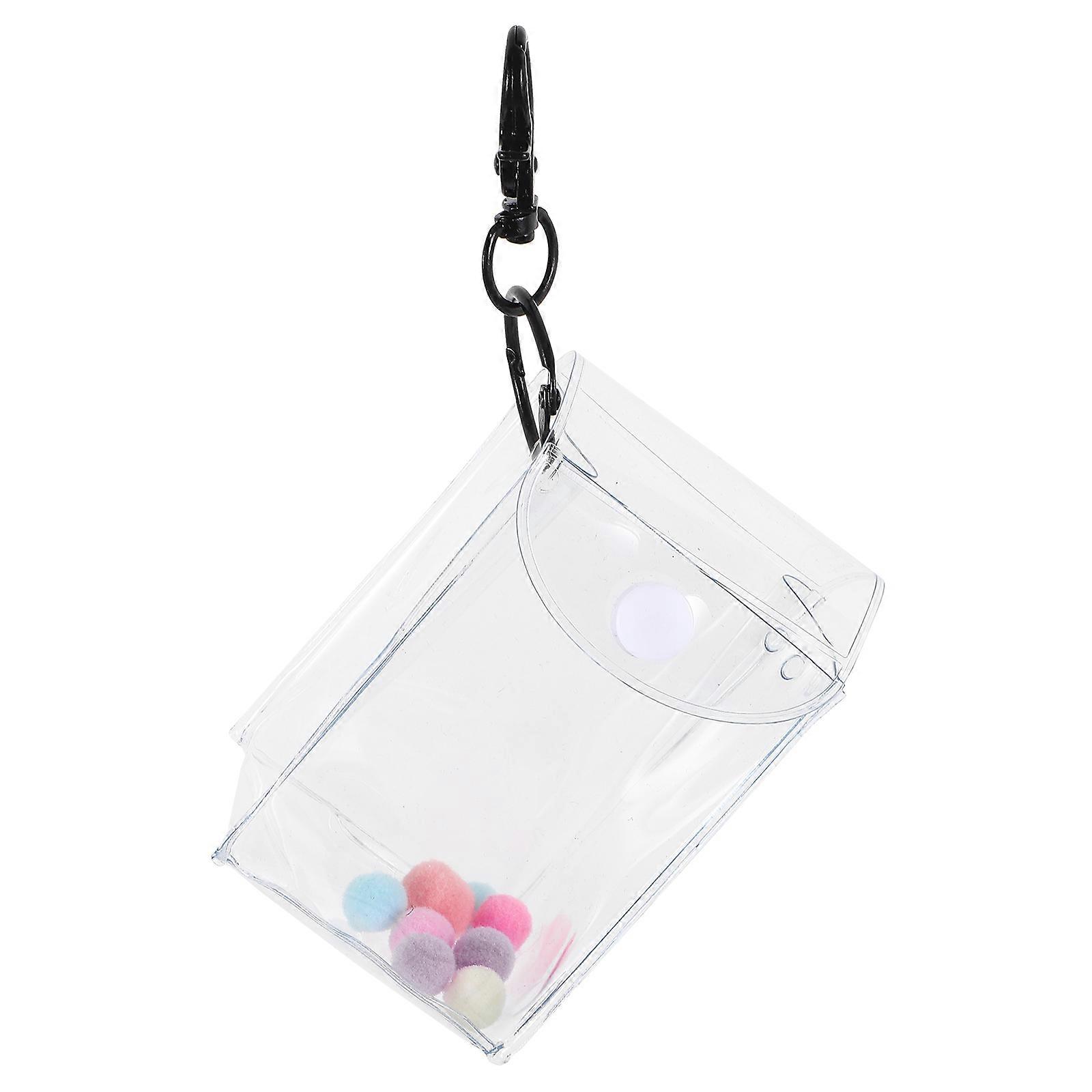 Clear Mini Doll Storage Bag with Zipper – Portable Transparent Display Case & Keychain Hanging Pouch for Figurine Collectors and Organizers