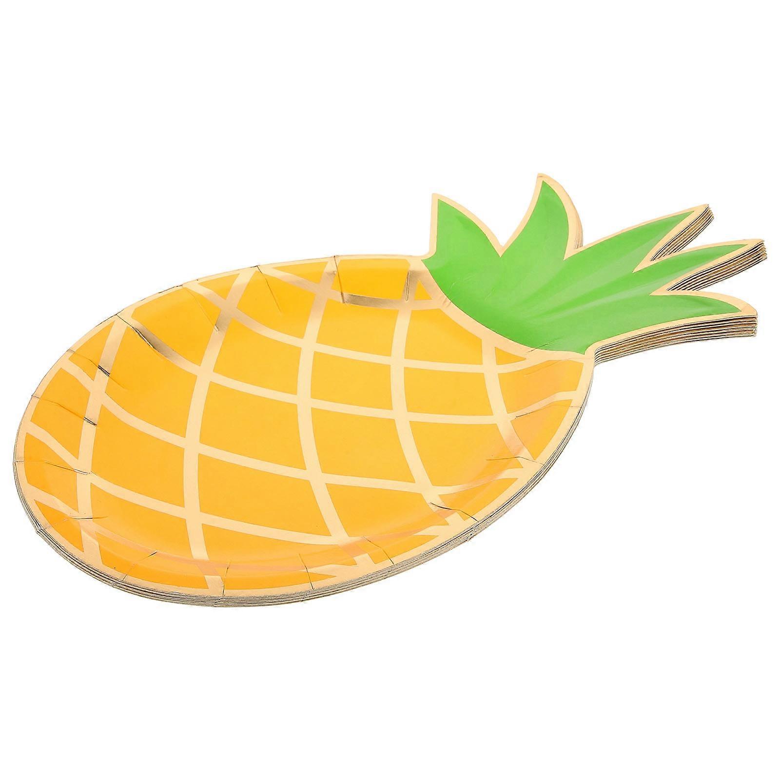 Pineapple Party Paper Dinner for Home Use Assorted Color 8 Pieces