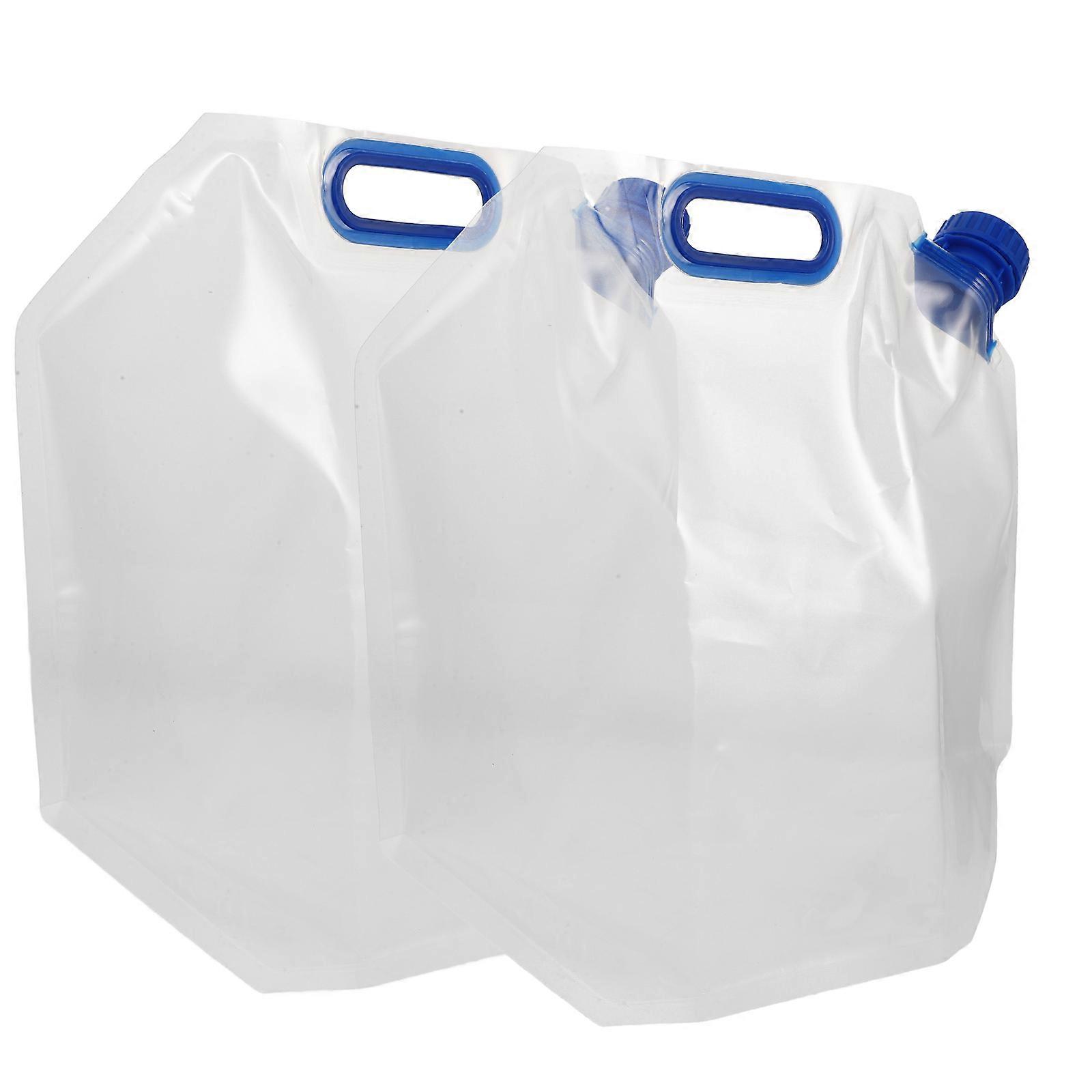 Camping Water Bag Portable Large Capacity Space Saving Easy Pouring Foldable 2Pack
