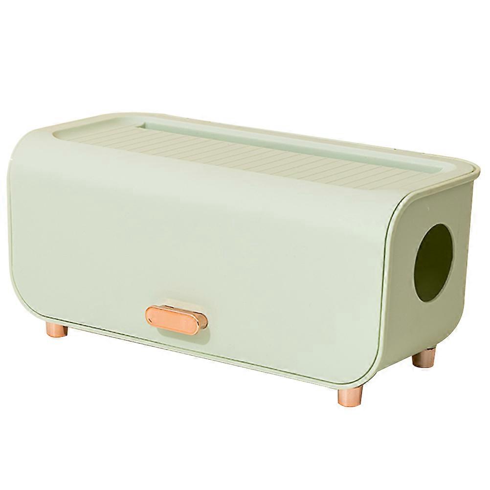 Power Strip Cable Management Box for Storage Light Green Multi-functional PP Material 7.8x4.7 Inches