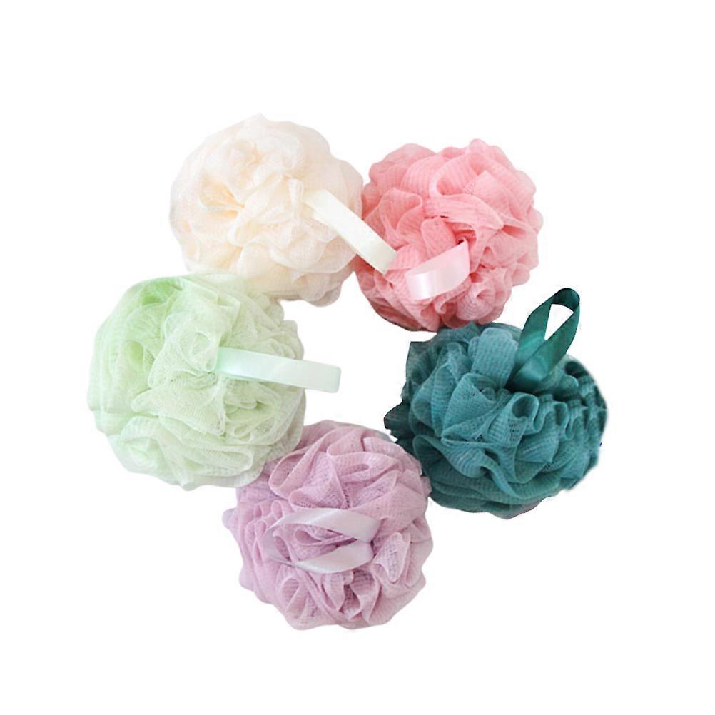 Shower Sponge Bath Puff Made of Durable PE Material for Soft and Comfortable Bath Use Assorted Color 5Pcs