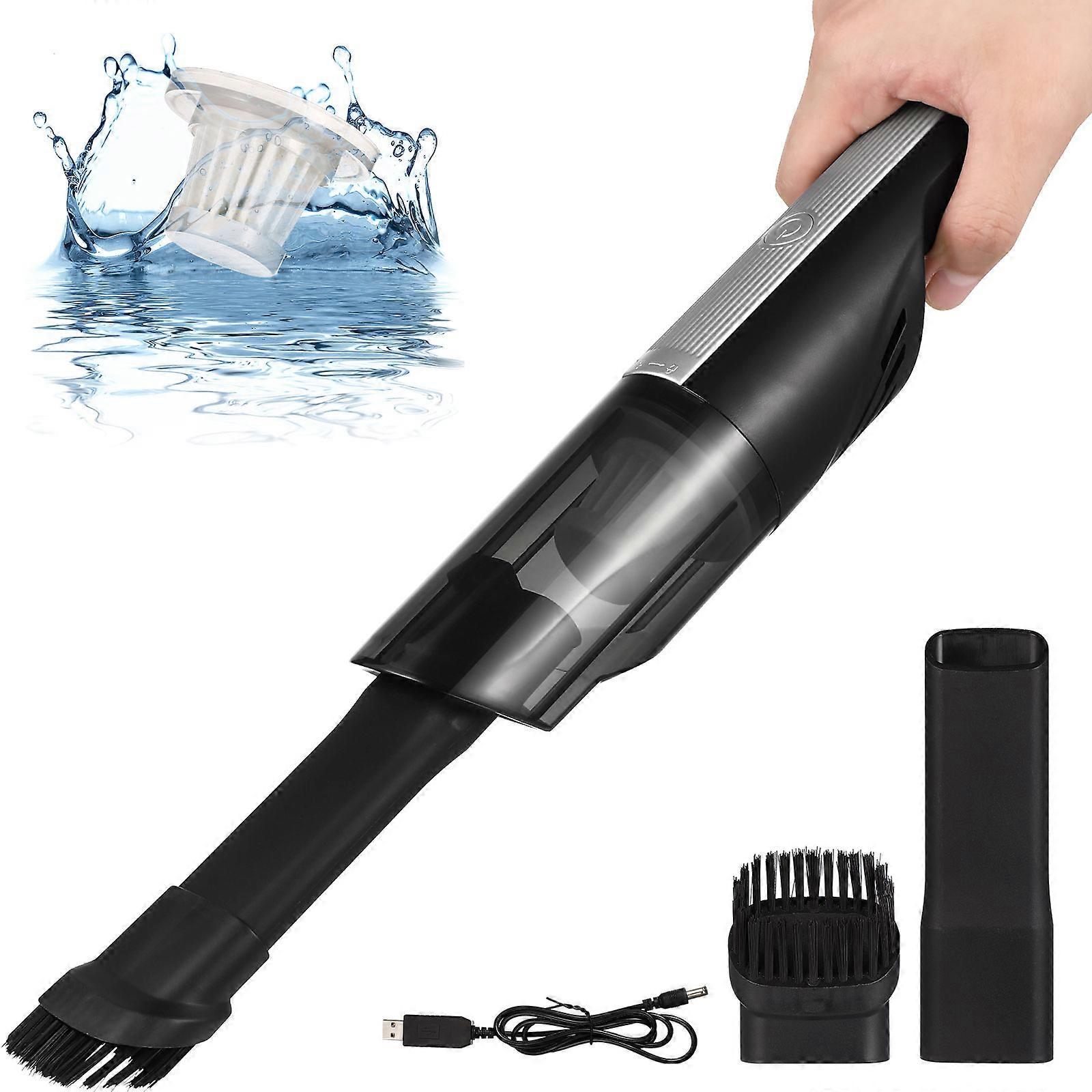 Silver Cordless Car Vacuum Cleaner with Powerful Suction for Wet and Dry Use Portable ABS Material