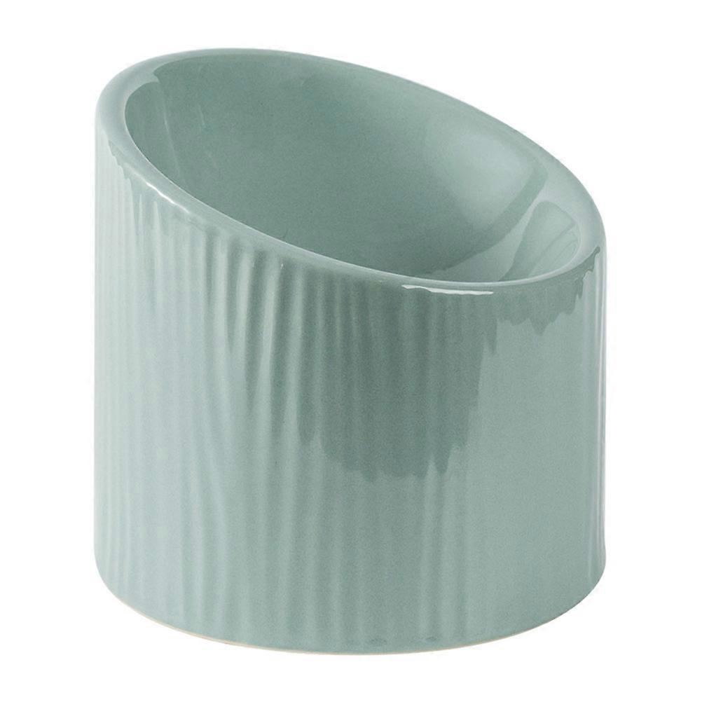 Practical Ceramic Pet Feeder Bowl for Cats and Dogs with Stable Design 1pc Light Green