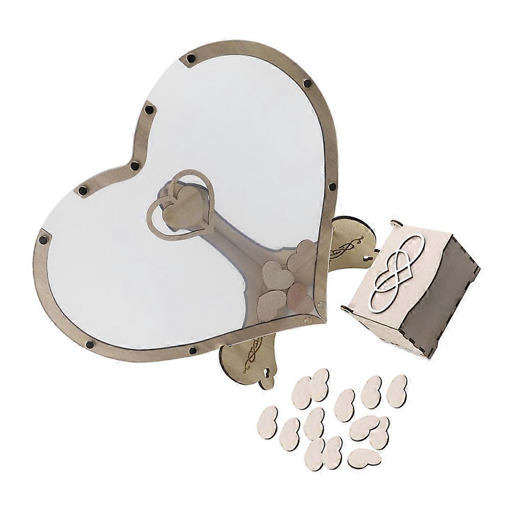 Elegant Wedding Guestbook Heart Shaped Guest Book For Event Organizers Delicate Design 36X32X16CM 1 Set