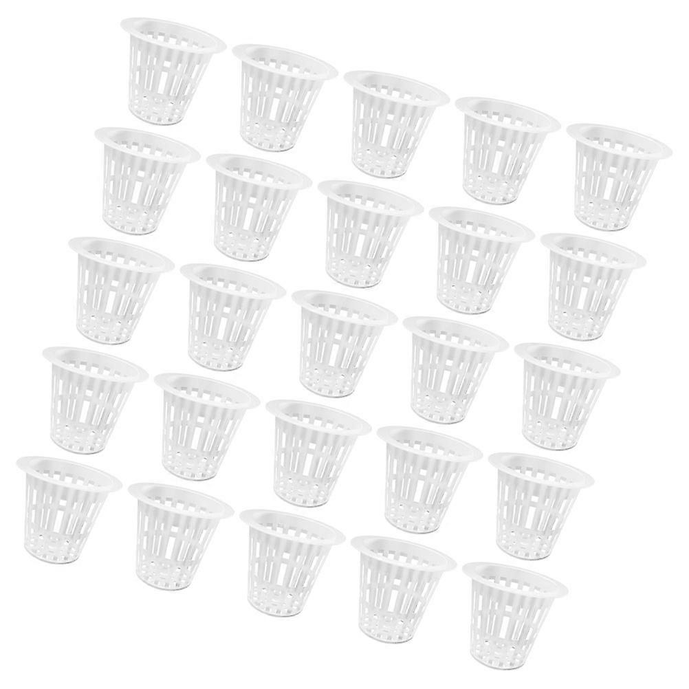 50pcs Reusable Plastic Mesh Net Cups for Hydroponic Gardening, Durable PE Material for Balcony Garden and Flower Nursery Use