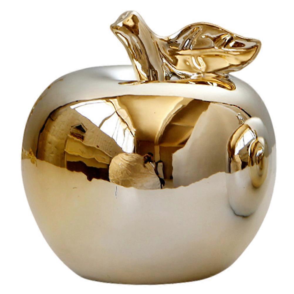 Fruit Shaped Adornment Sculpture Desktop Ornament For Home Decor Enthusiasts In Golden Color With Nordic Style 1Pack